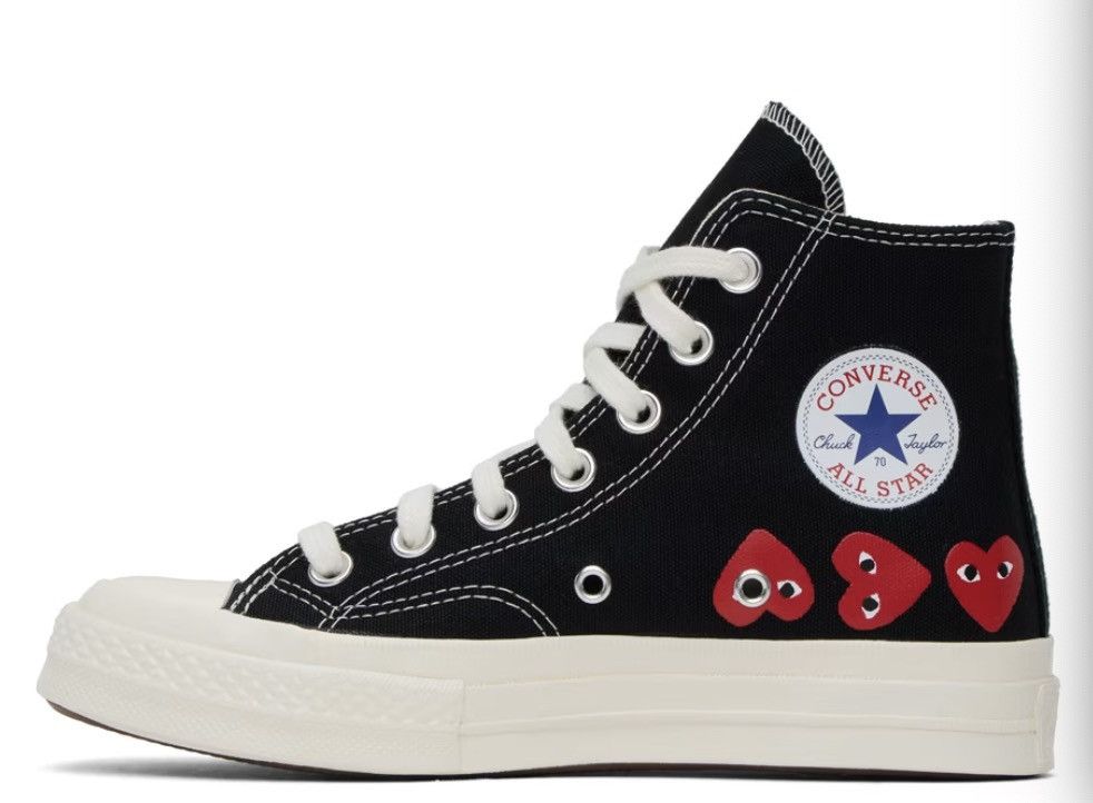 Comme des Garcons PLAY COMME des GARÇONS PLAY Converse Chuck 70 Heart Sneakers Size US 7.5 / IT 37.5 - 3 Thumbnail