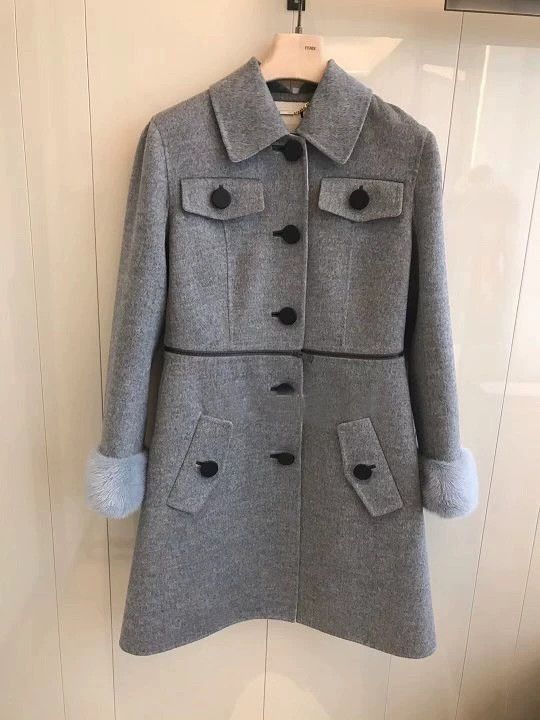Fendi fendi gray mink and cashmere coat Size US M / EU 48-50 / 2 - 1 Thumbnail