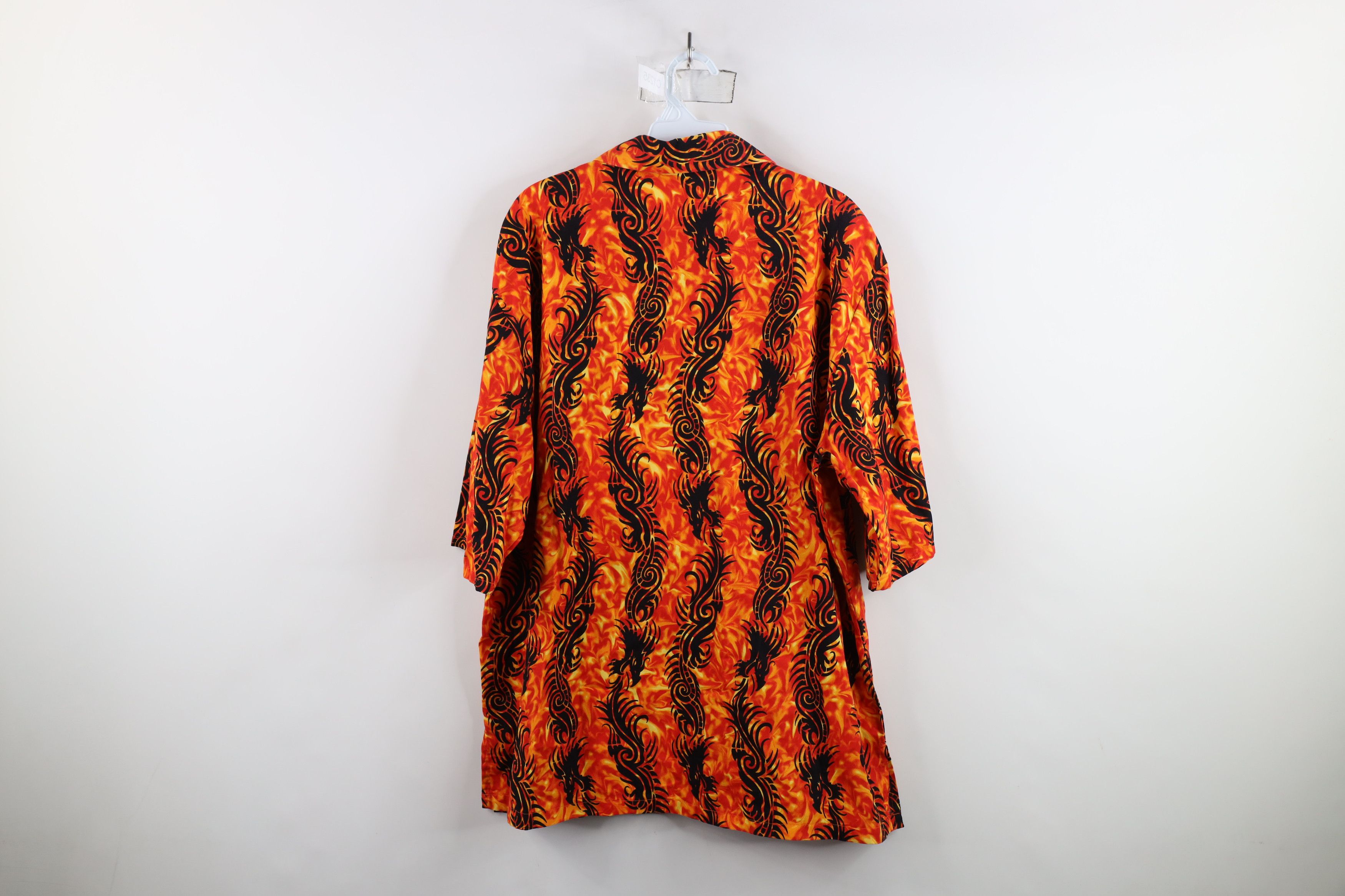 Vintage Vintage 90s Streetwear Dragon Fire Flames Button Shirt Size US XL / EU 56 / 4 - 7 Thumbnail
