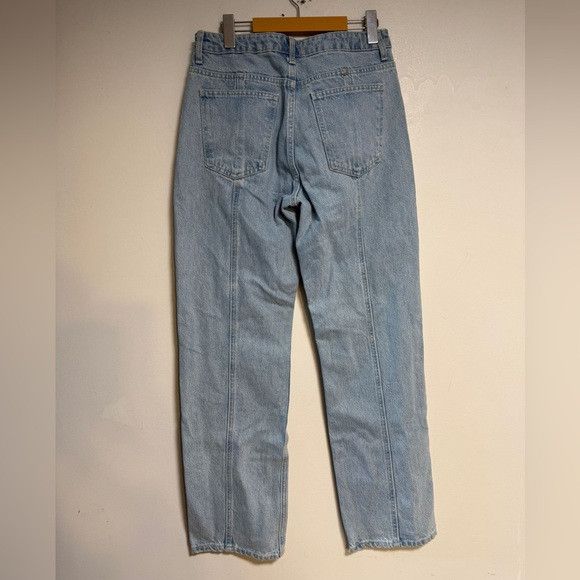 Zara ZARA High-Rise Panel Detail Straight Jeans Light Wash Size 6 Size 28" / US 6 / IT 42 - 8 Thumbnail