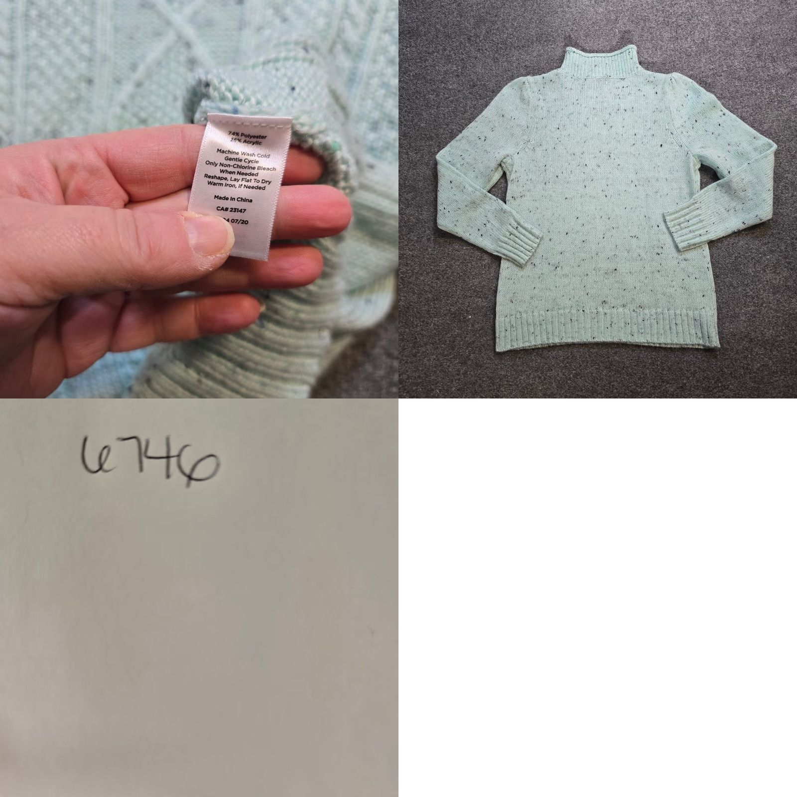 Talbots Talbots Sweater Women Large Green Speckled Cable Knit Sleeve Casual Top Basic Shirt Pullover Knit Turtleneck Long Sleeve Regular Size L / US 10 / IT 46 - 8 Thumbnail
