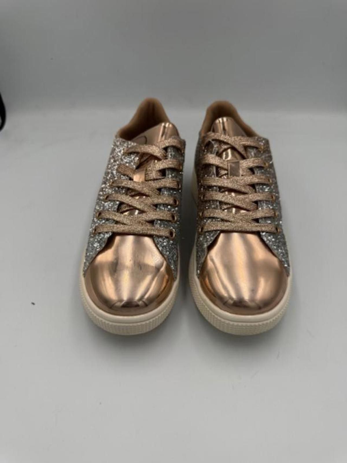Forever 21 Forever Rose Gold Glitter Sneakers Size W6.5 Size US 6.5 / IT 36.5 - 4 Thumbnail