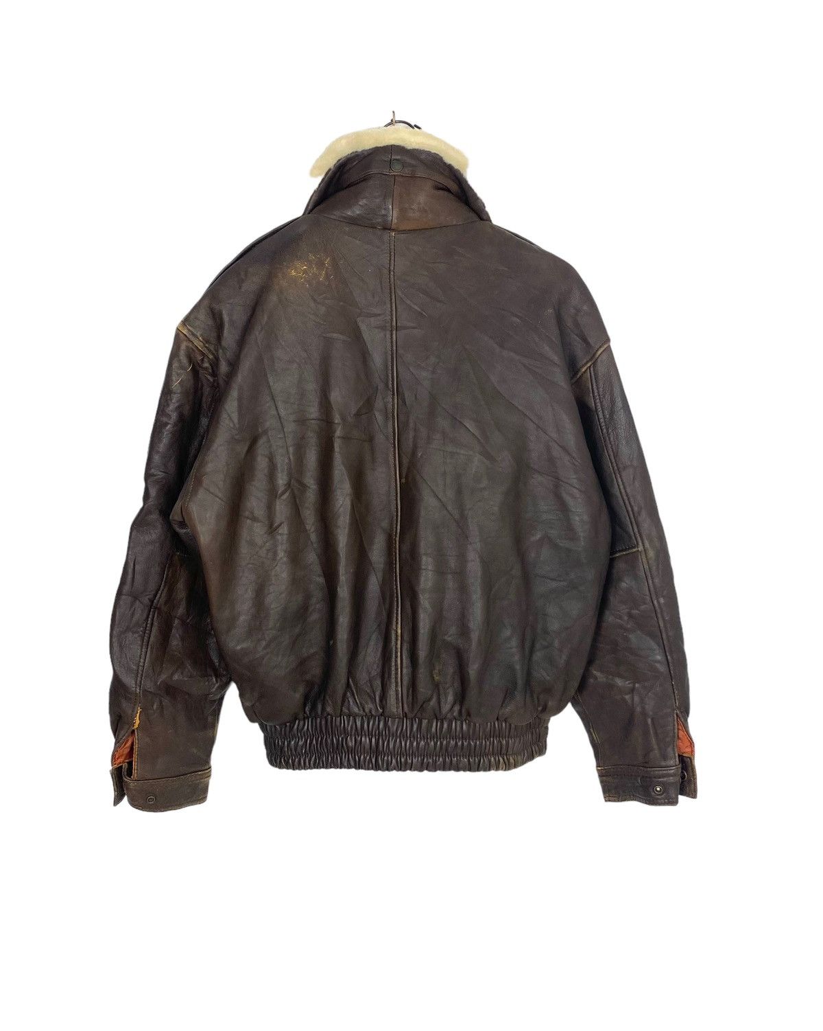 Vintage Rare‼️ Vintage Flight Jacket Sheep Leather Fur Colar Size US M / EU 48-50 / 2 - 6 Thumbnail