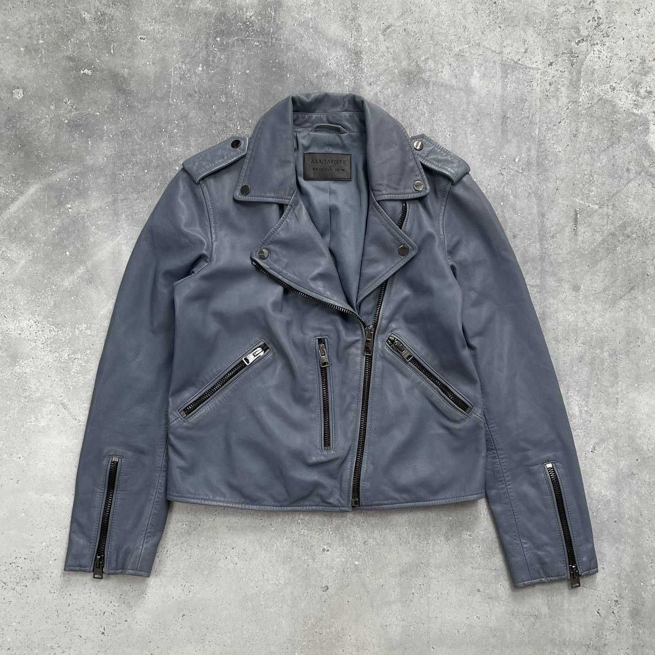 Allsaints Allsaints Fern Biker Leather Jacket Women’s Blue Size EU 38 Size M / US 6-8 / IT 42-44 - 1 Thumbnail