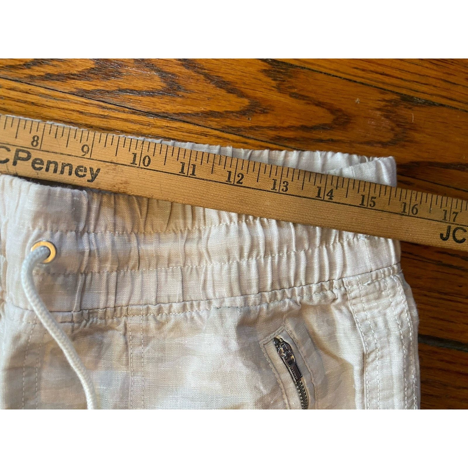 Athleta Athleta Linen Joggers Women’s 12 Beige Camo Zip Pockets Size 34" / US 12 / IT 48 - 6 Thumbnail