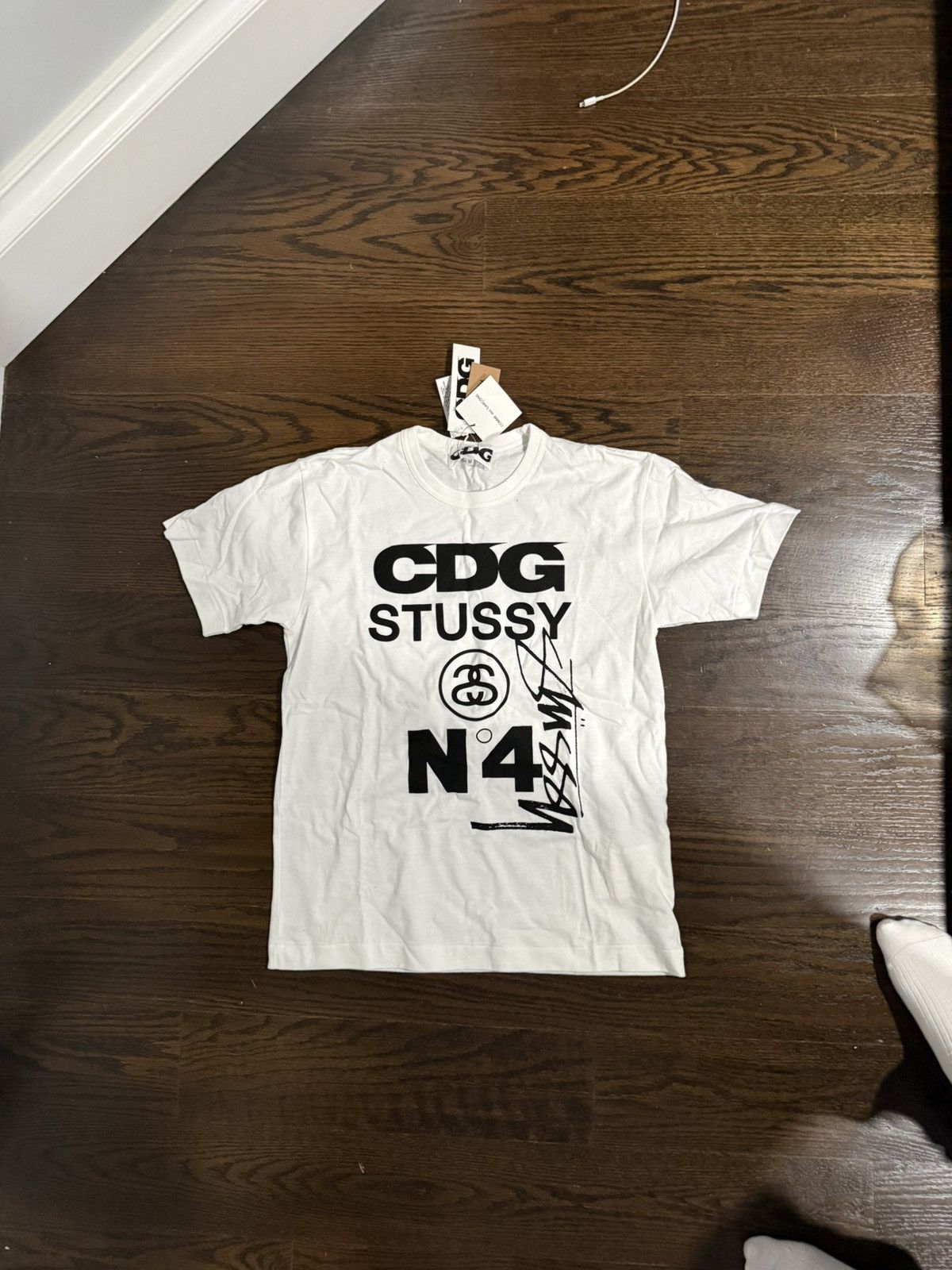 Other Stussy & CDG white t shirt Size US M / EU 48-50 / 2 - 1 Thumbnail
