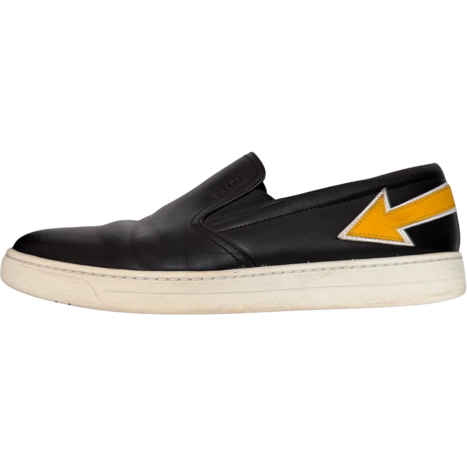 Prada Prada Linea Rossa Black Leather Slip-On Sneakers Italy 7.5 Size US 7.5 / EU 40-41 - 13 Thumbnail
