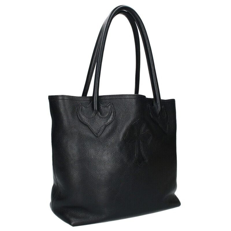 Chrome Hearts Leather Tote Bag With Cross Patch, Men's
