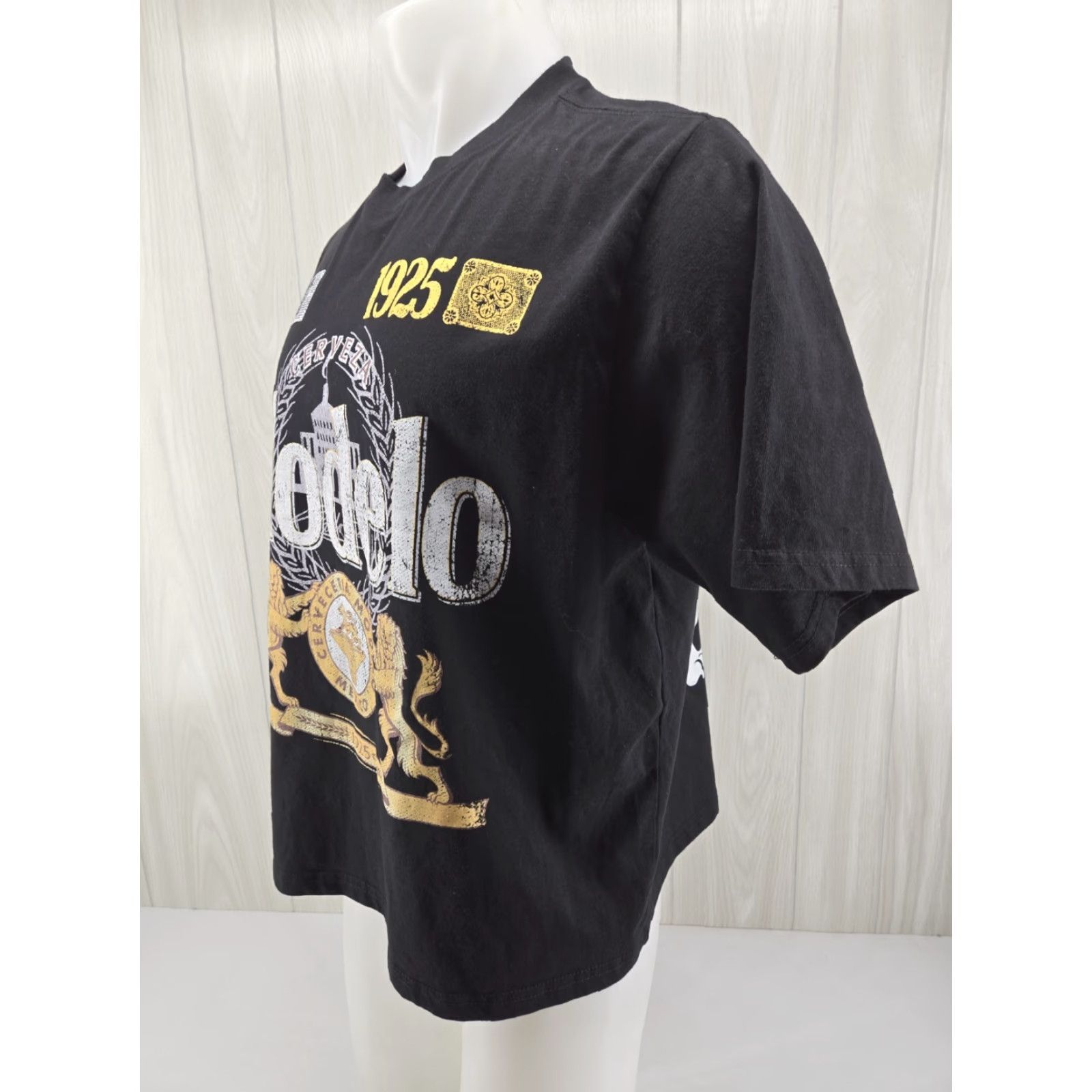 Vintage Modelo Short DBL Sided Graphic T Shirt Mens Size Large Black Size US L / EU 52-54 / 3 - 6 Thumbnail