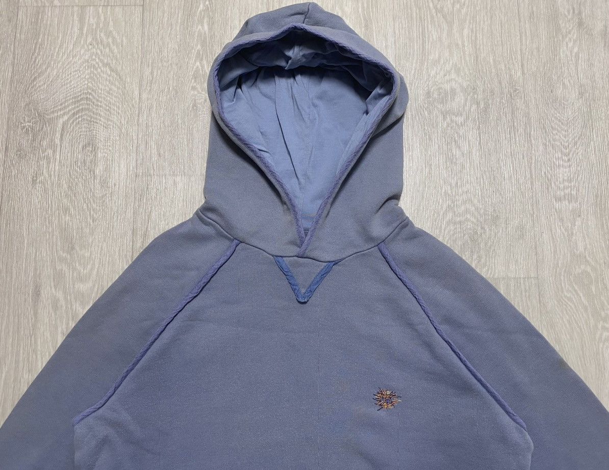 Raf by Raf Simons Raf Simons Distressed Blue Cotton Hoodie Embroidered Logo Size US L / EU 52-54 / 3 - 10 Thumbnail