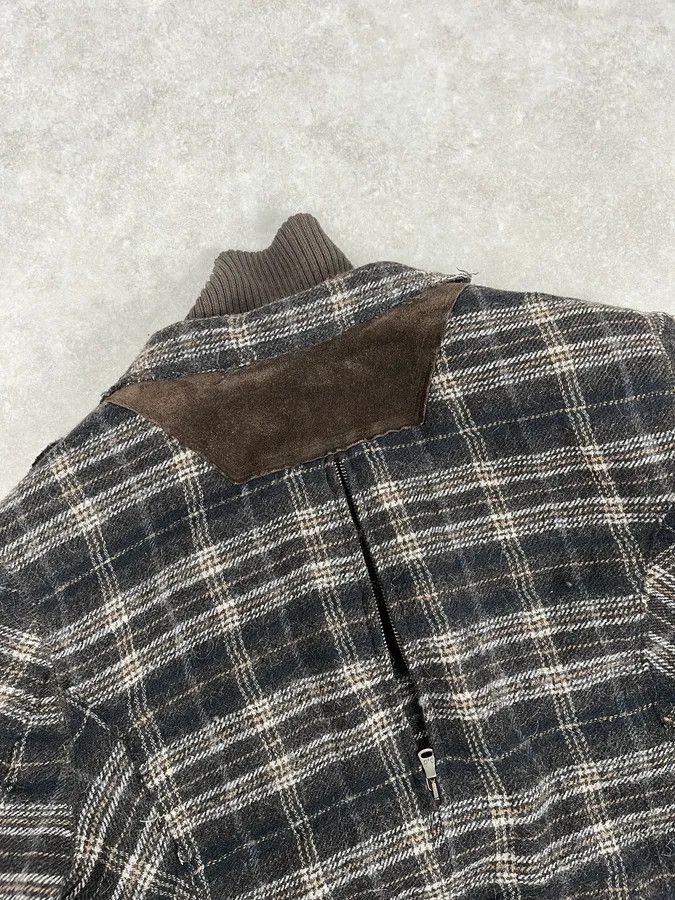 Dolce & Gabbana 2000s Dolce & Gabbana Brown Checkered Hybrid Wool Jacket Size 44R - 10 Thumbnail