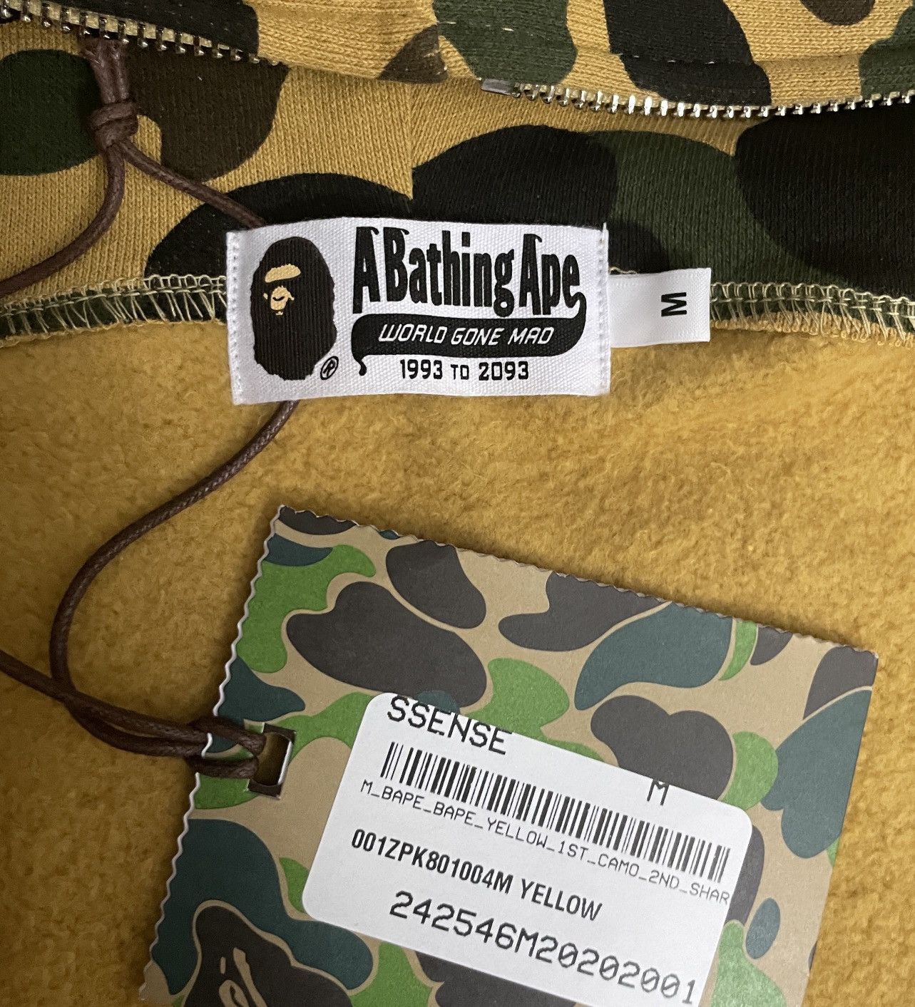 Bape BAPE PONR Shark Full Zip Hoodie Yellow Size US M / EU 48-50 / 2 - 3 Thumbnail