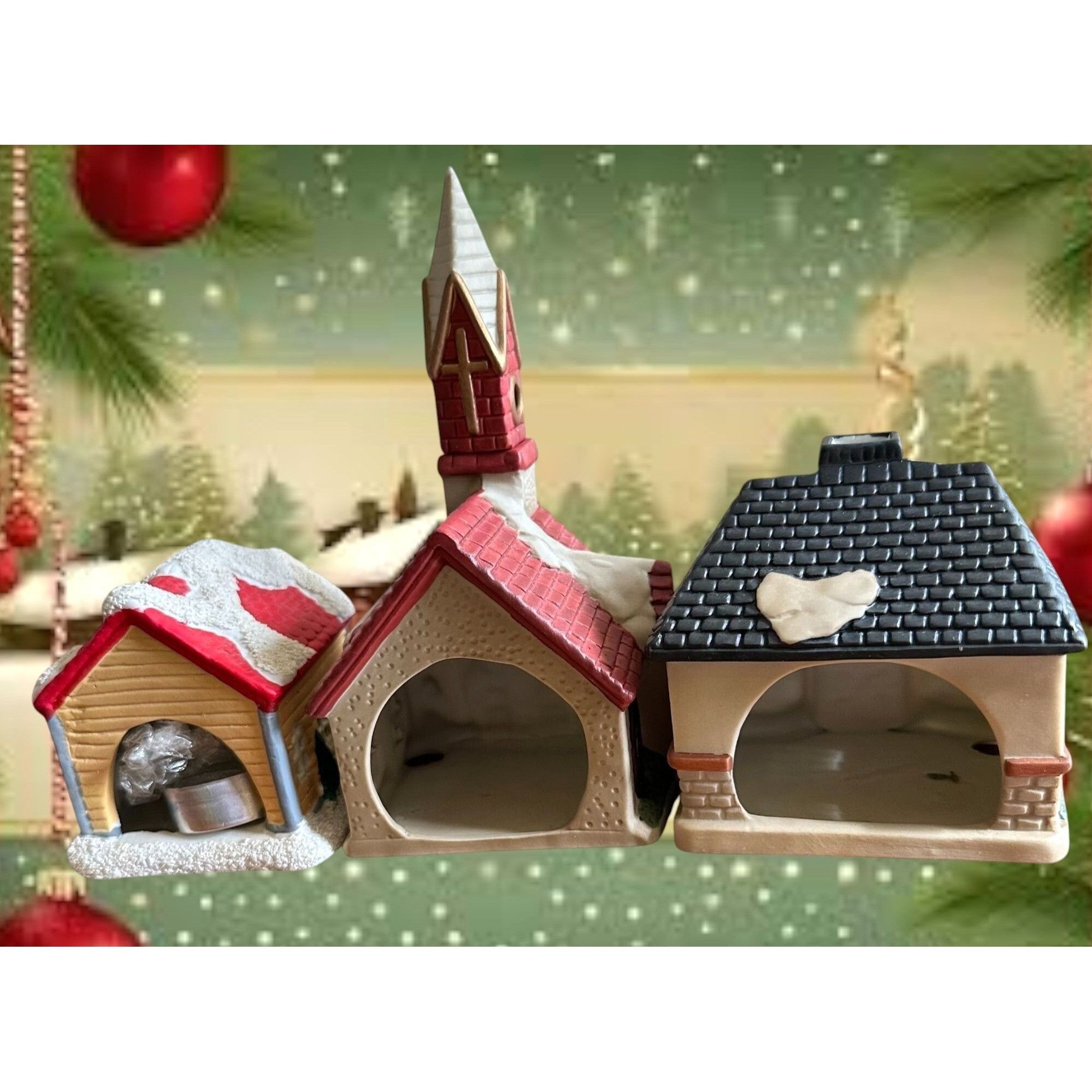 Vintage Vintage Church Tea Light Holder Set of 3 Gift Collection Ste Size ONE SIZE - 4 Thumbnail