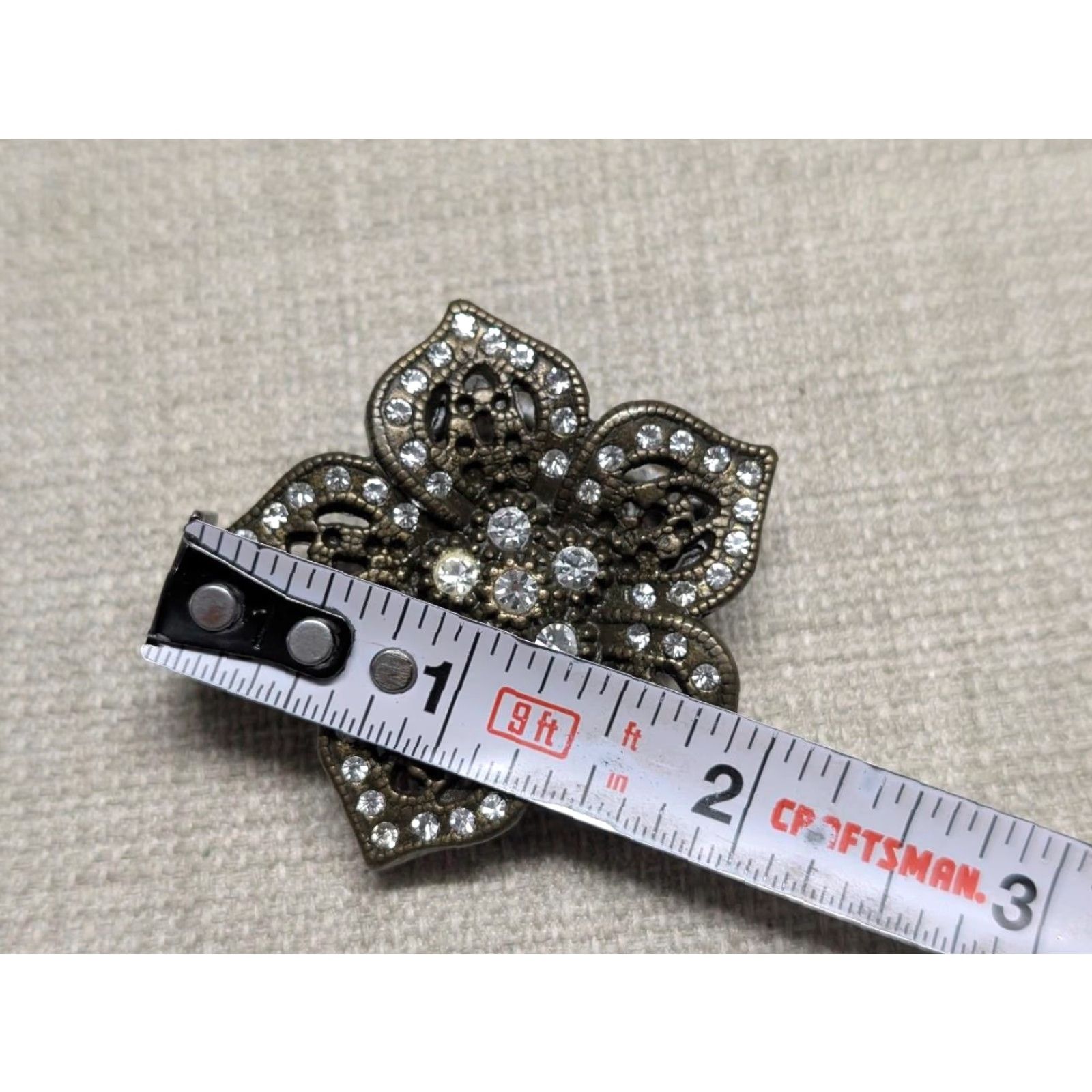 Vintage VINTAGE brass belt buckle BRASS rhinestone WESTERN star belt buckle Men 2x2" 2" fits 2 in Brass Rhinestone western star vintage belt buckle Mens Size ONE SIZE - 5 Thumbnail