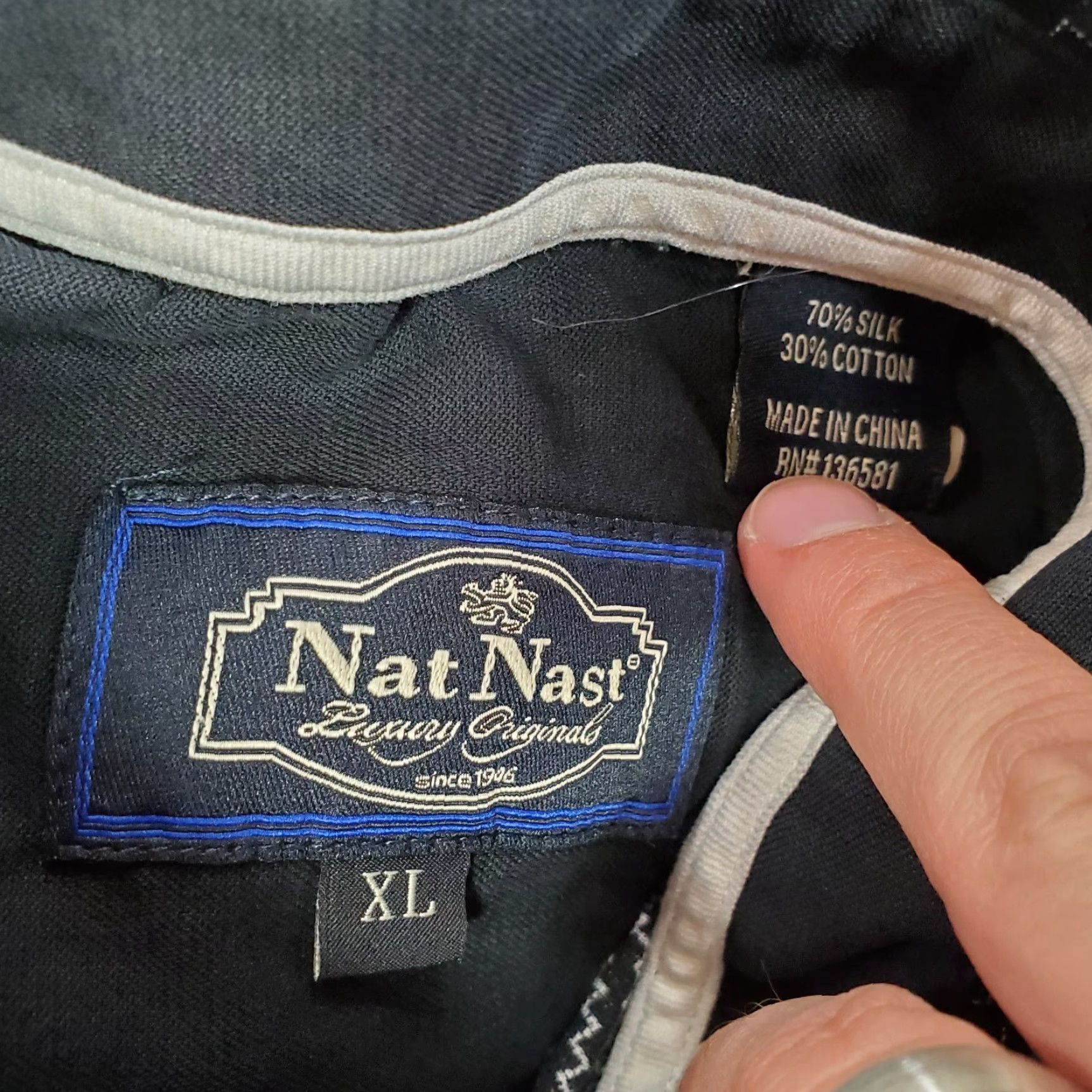 Nat Nast Nat Nast Shirt Mens XL Black Hawaiian Button Up Luxury Originals Silk Size US XL / EU 56 / 4 - 7 Thumbnail