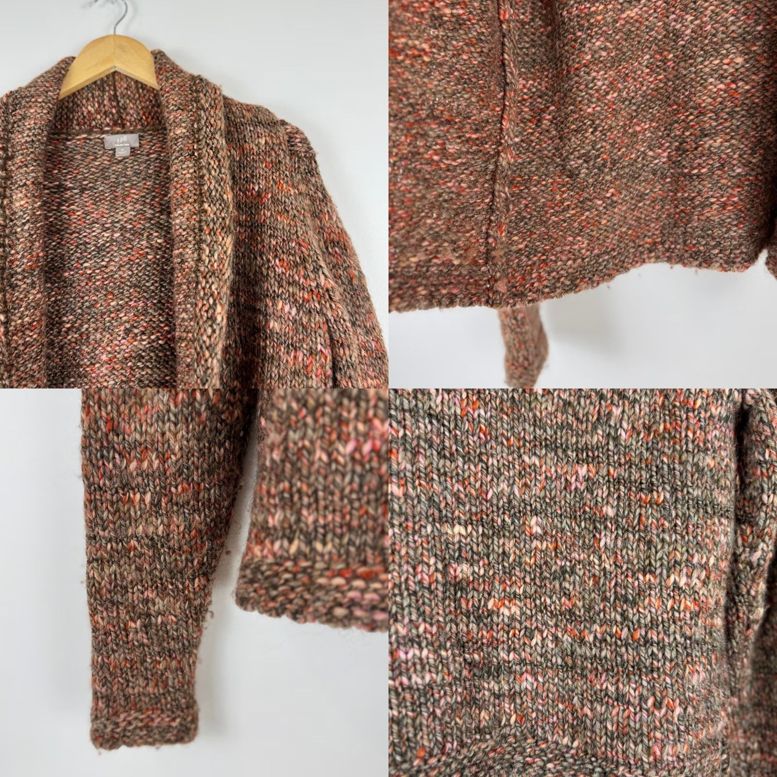 J. Jill J Jill Cardigan Wool Alpaca Knit Sweater Geometric Open Front Collared N/A Size M / US 6-8 / IT 42-44 - 9 Thumbnail