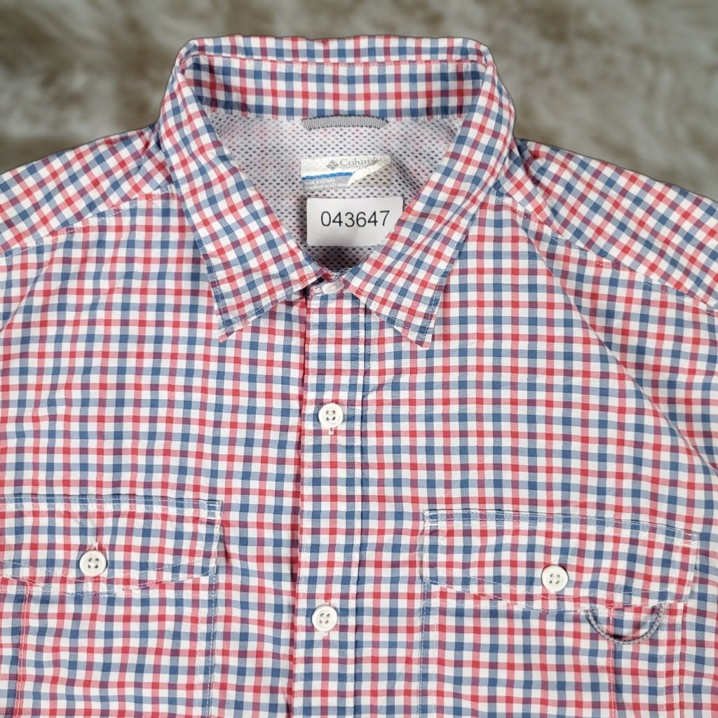 Vintage Columbia Shirt Mens Size Large Blue Red Check Casual Button Up Short Sleeve Size US L / EU 52-54 / 3 - 1 Thumbnail