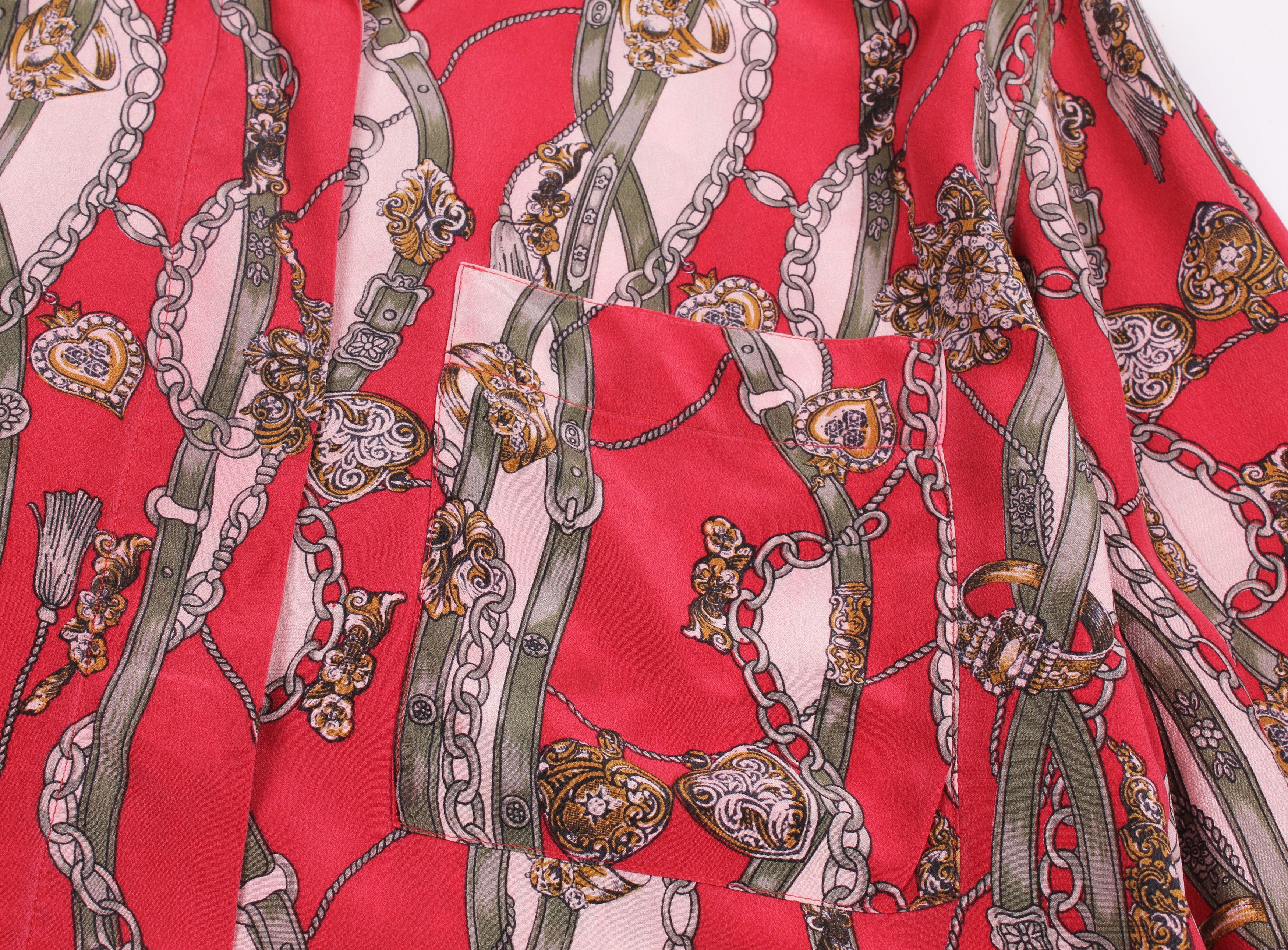 Vintage Vintage Lady Cotton 80's Silk Printed Long Sleeve Shirt Size M / US 6-8 / IT 42-44 - 4 Thumbnail