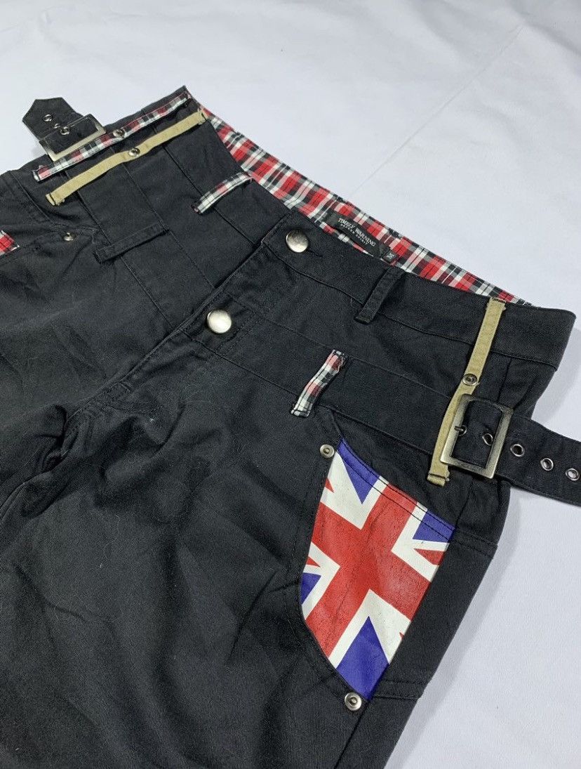 20471120 British Punk Double waist Timely Warning Gothic Punk Style Size US 31 - 4 Thumbnail