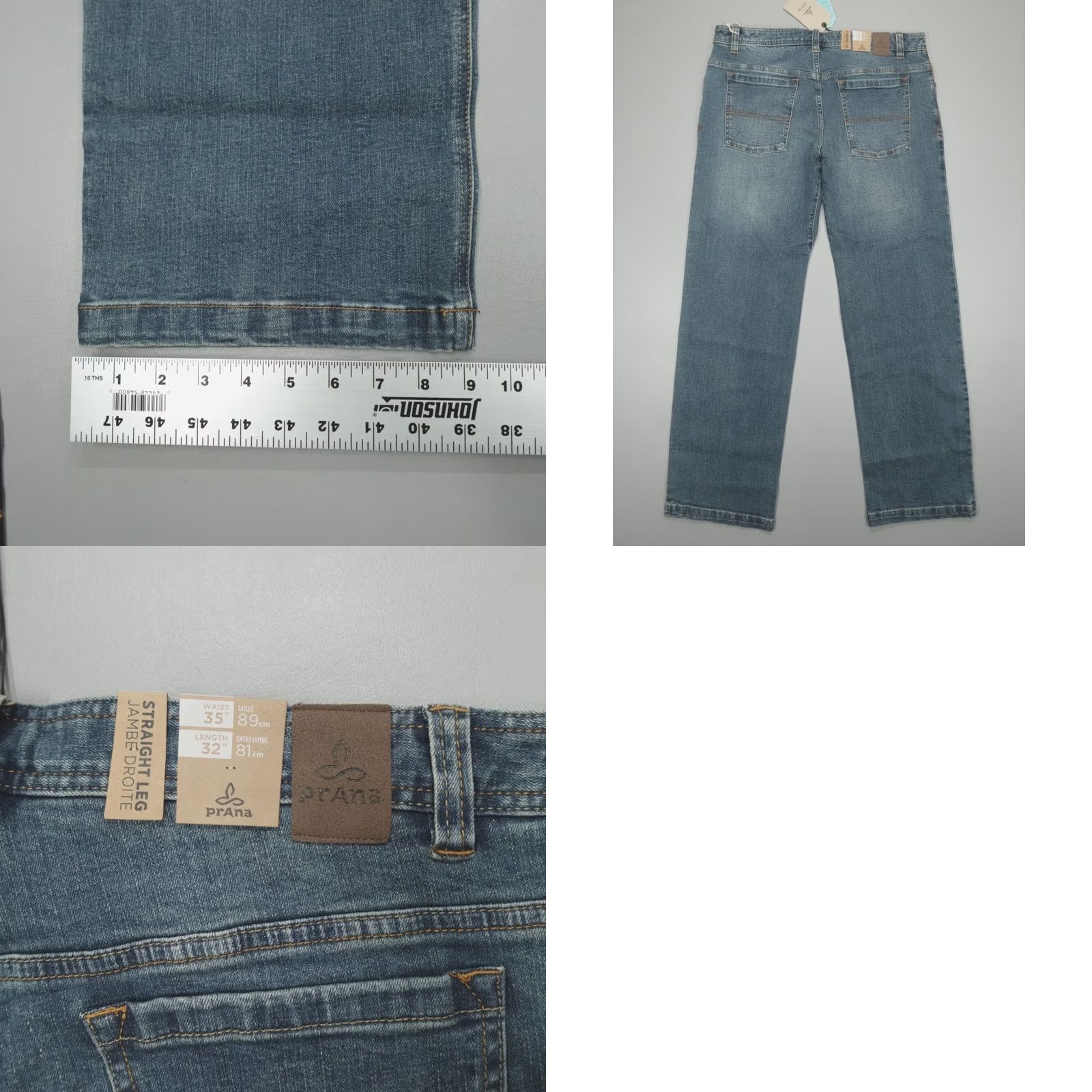Prana Prana Axiom Jeans Men 35x32 Stone Wash Stretch Denim Standard Fit Shirt? Size US 35 - 8 Thumbnail