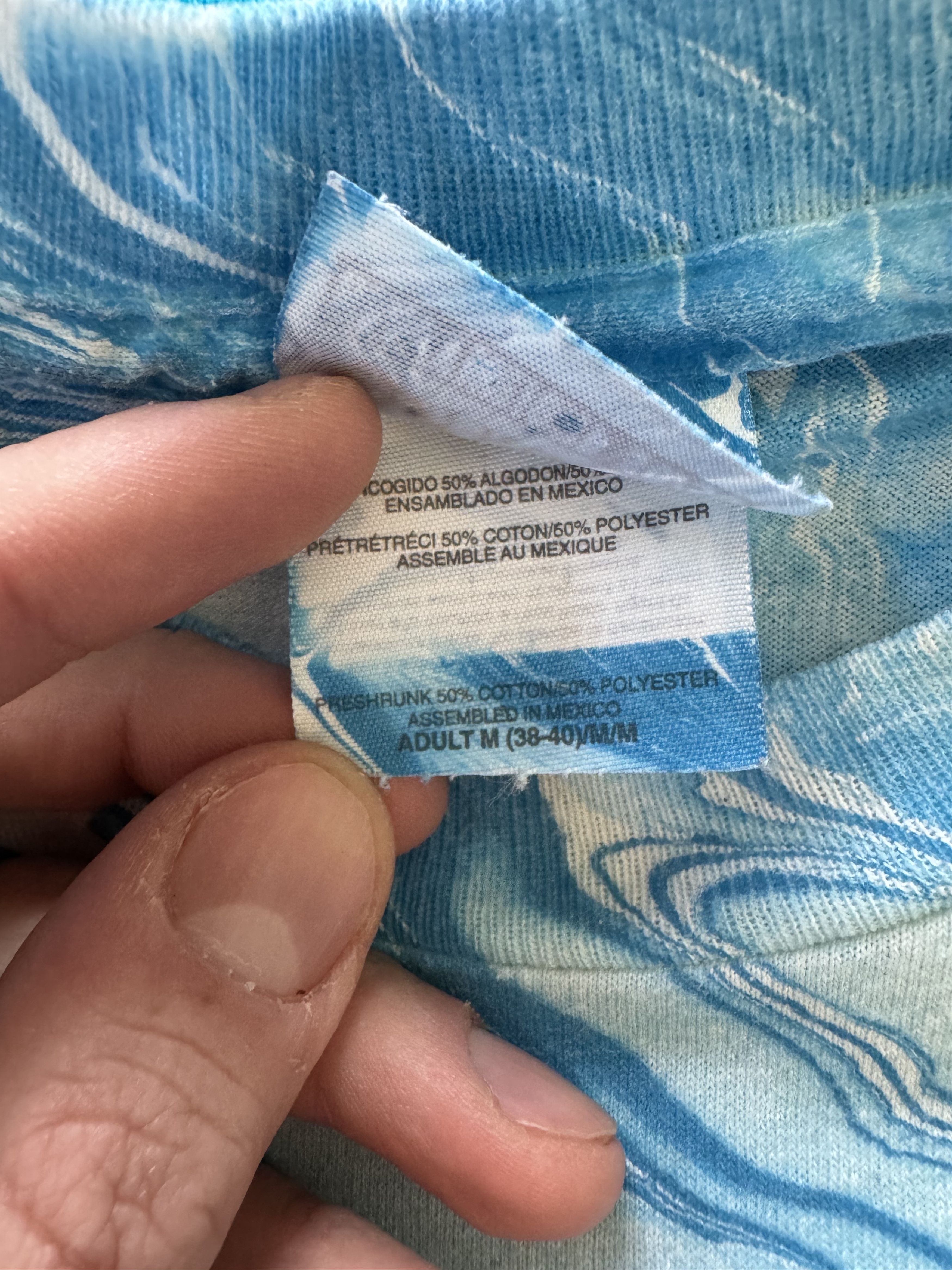Hanes Vintage Blue Marble Tie Dye T-shirt Size US M / EU 48-50 / 2 - 4 Thumbnail
