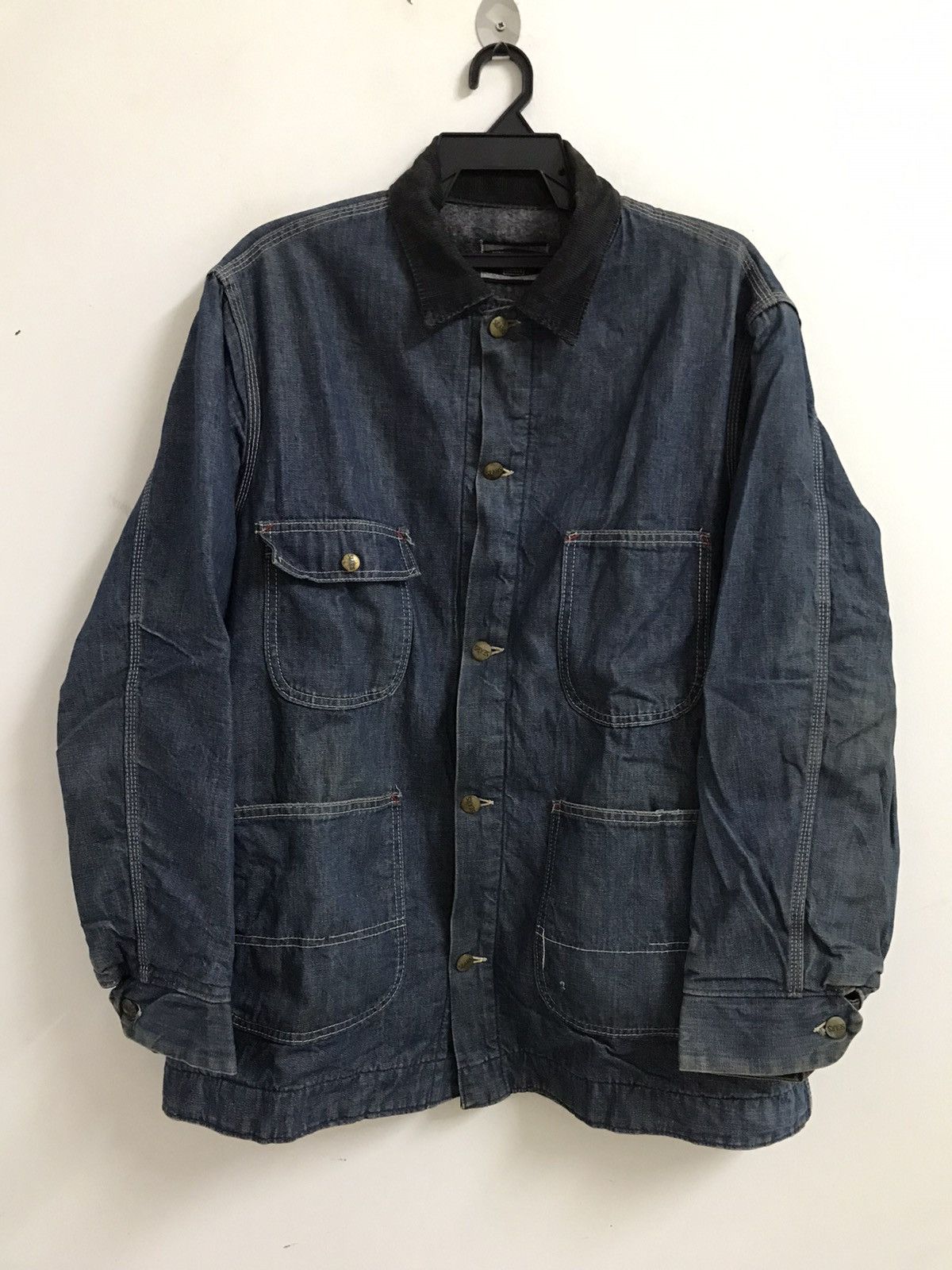 Blue Sears Mens Work Jackets Sears Thrashed Faded Distressed Chore 