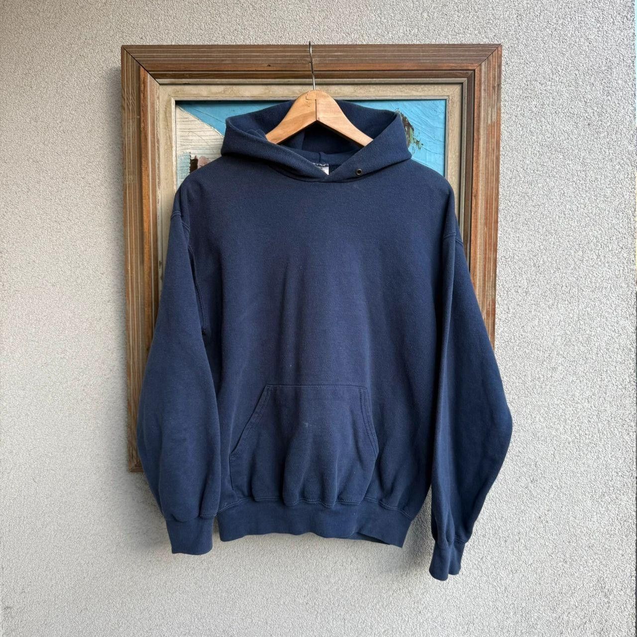 Fruit Of The Loom FOTL Blank Hoodie Vintage 90s Navy Size US S / EU 44-46 / 1 - 1 Thumbnail