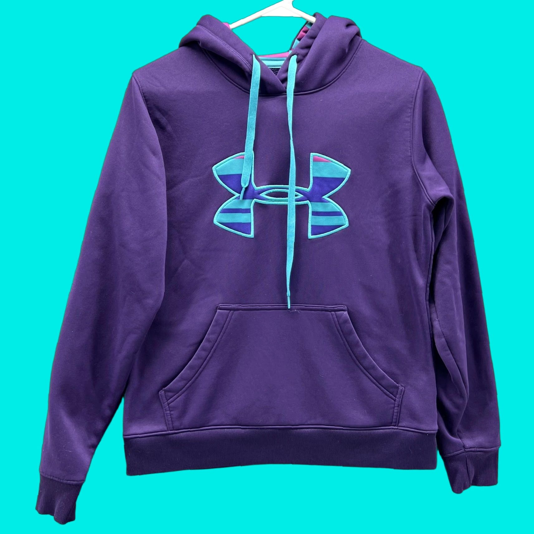 Under Armour VINTAGE? No. Under Armour Sweater Women Small Purple Hooded UA Storm Sweatshirt Knit Shirt Mens Womens? Size S / US 4 / IT 40 - 1 Thumbnail