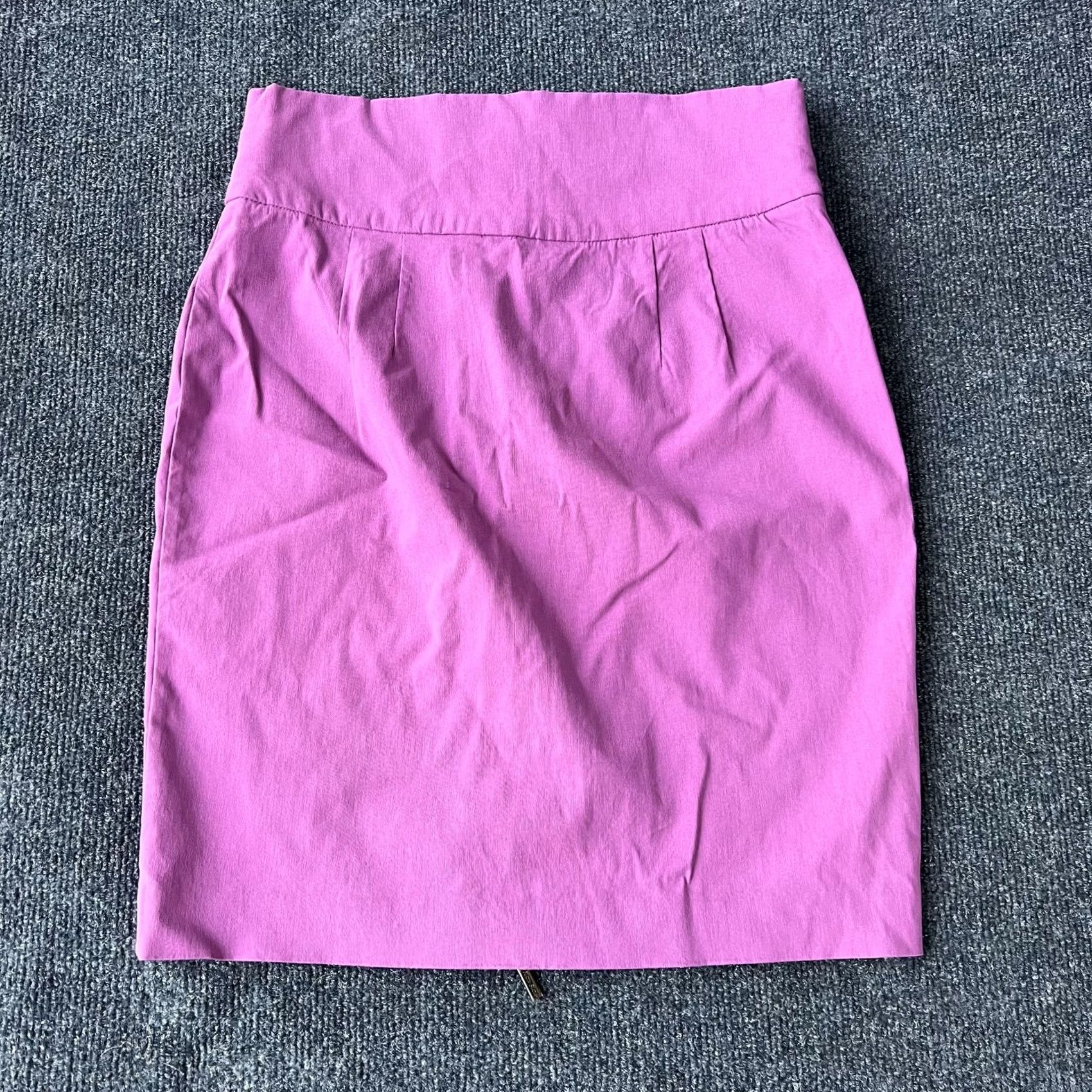 Vintage VINTAGE Bisou Bisou Skirt Womens 8 Purple Exposed Front Zip Pencil Stretch Rayon Nylon Spandex Zipper Knee Length Women Size 30" / US 8 / IT 44 - 2 Thumbnail