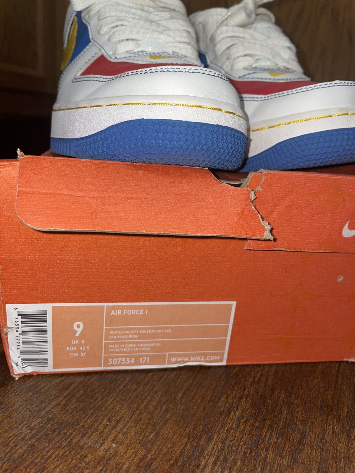 Nike × Vintage Nike Air Force 1 Remix Da Kickz 2004 Red Blue Yellow Size US 9 / EU 42 - 7 Thumbnail
