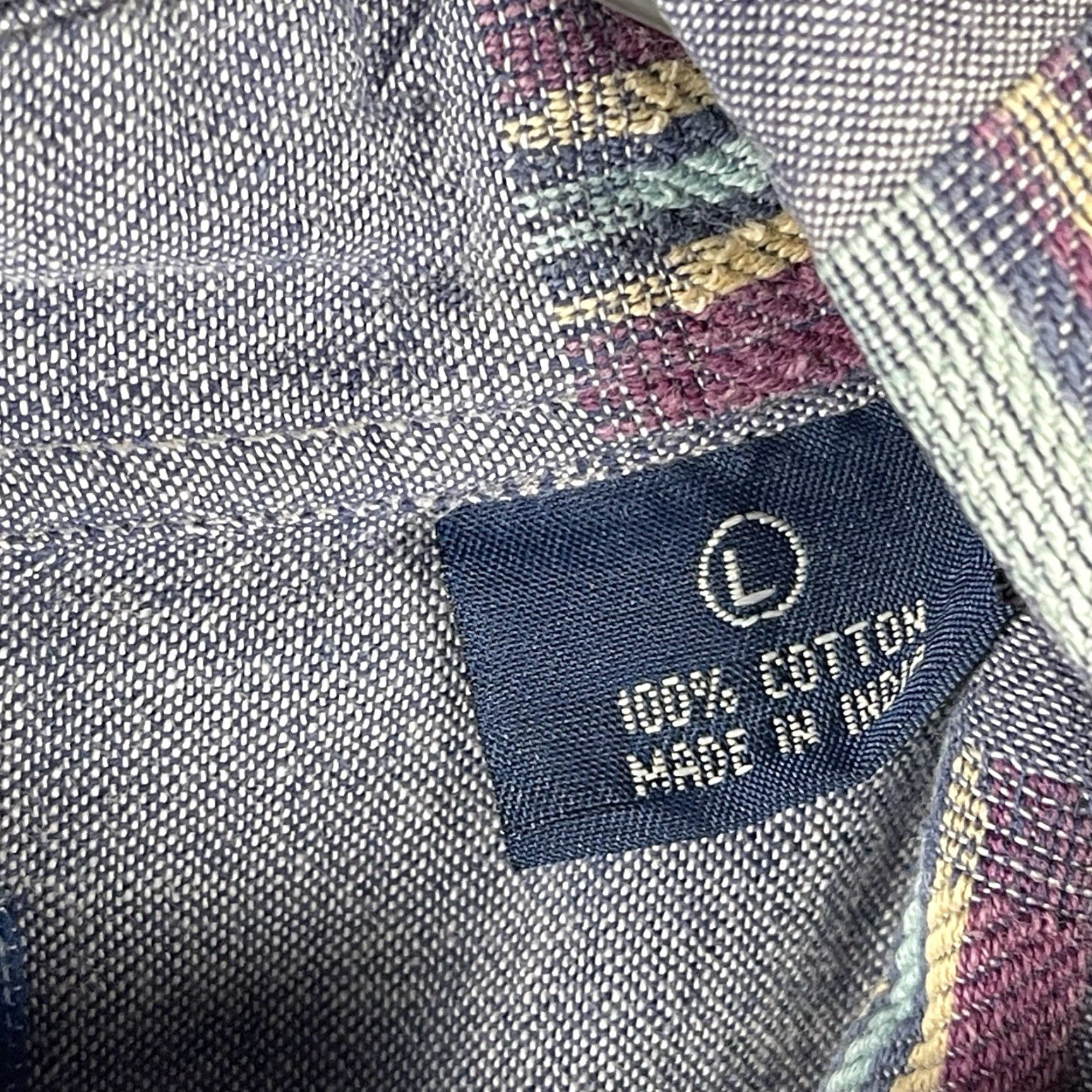 Lee VINTAGE Lee Button-Up Shirt Long Sleeve Geometric Aztec Mens L Gray Cotton Knit Size US L / EU 52-54 / 3 - 6 Thumbnail