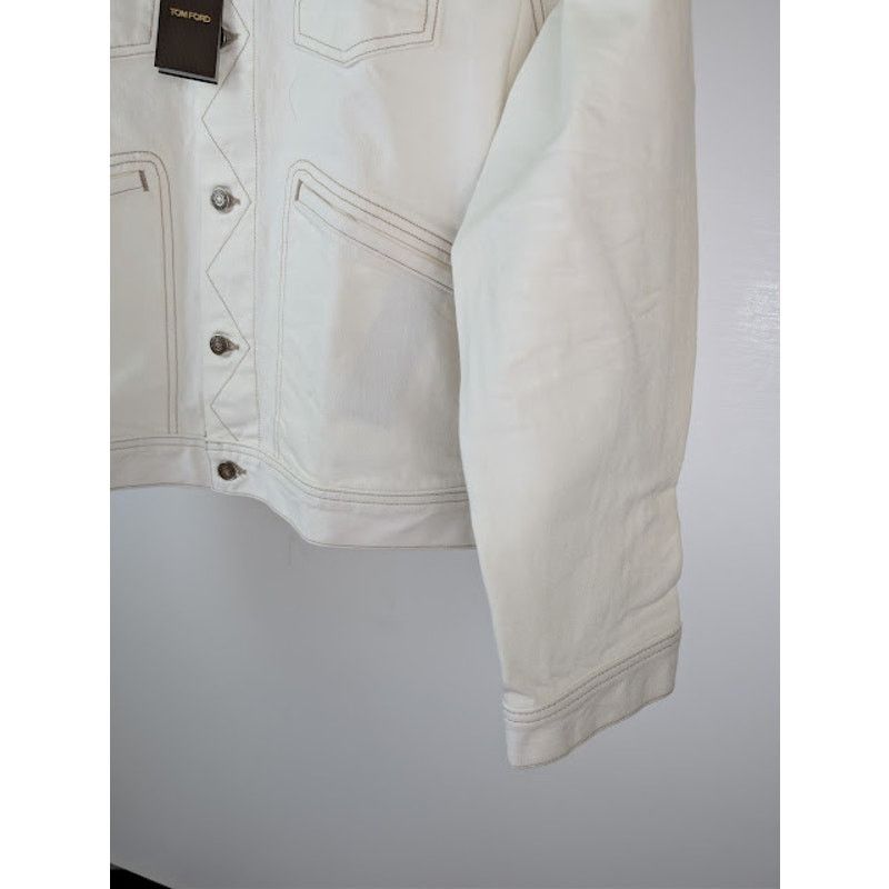 Tom Ford o1rshd1 Iconic Denim Jacket in Off-White Size US XL / EU 56 / 4 - 5 Thumbnail