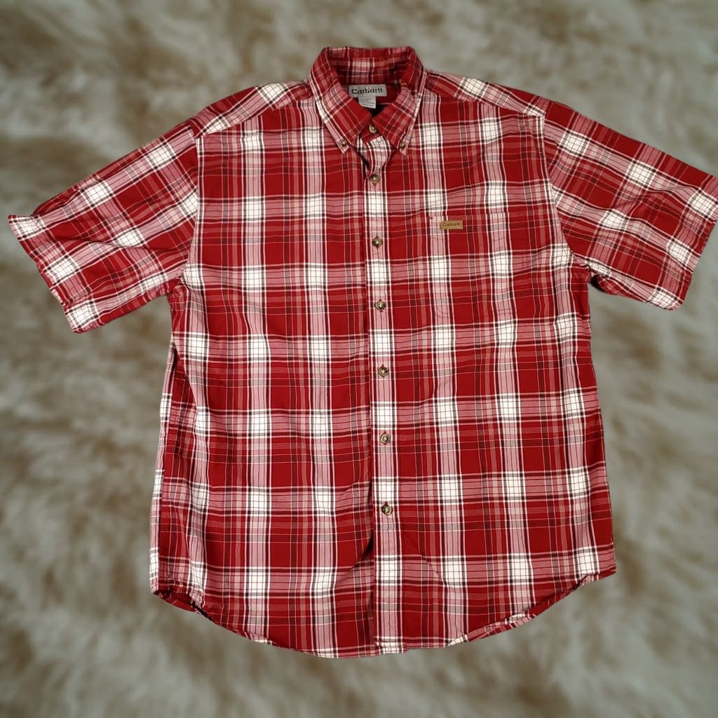 Carhartt Carhartt Shirt Mens Size Large Red Plaid Short Sleeve Button-Up Casual Jacket? Size US L / EU 52-54 / 3 - 1 Thumbnail