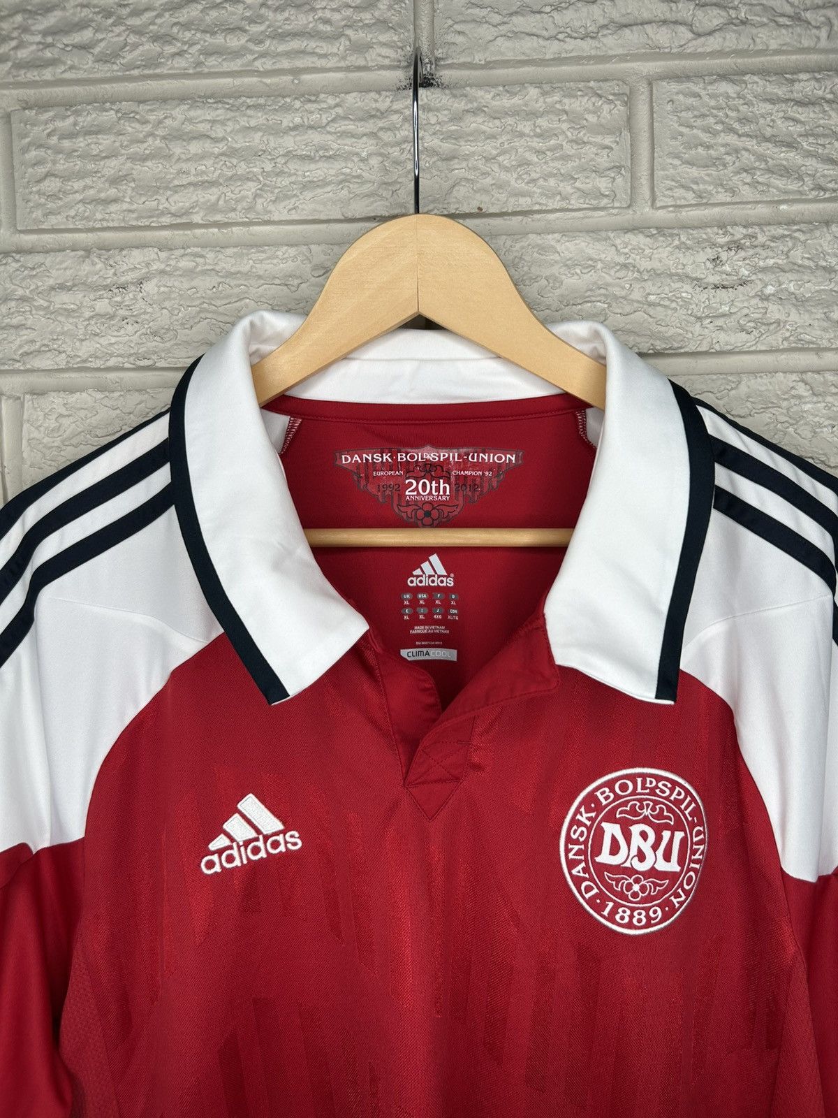 Adidas Adidas Denmark 2012 Home Jersey Size US XL / EU 56 / 4 - 2 Thumbnail