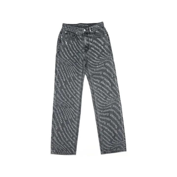 Alexander Wang Alexander Wang Letter Print Straight Leg Jeans - Size 26" / US 2 / IT 38 - 2 Thumbnail