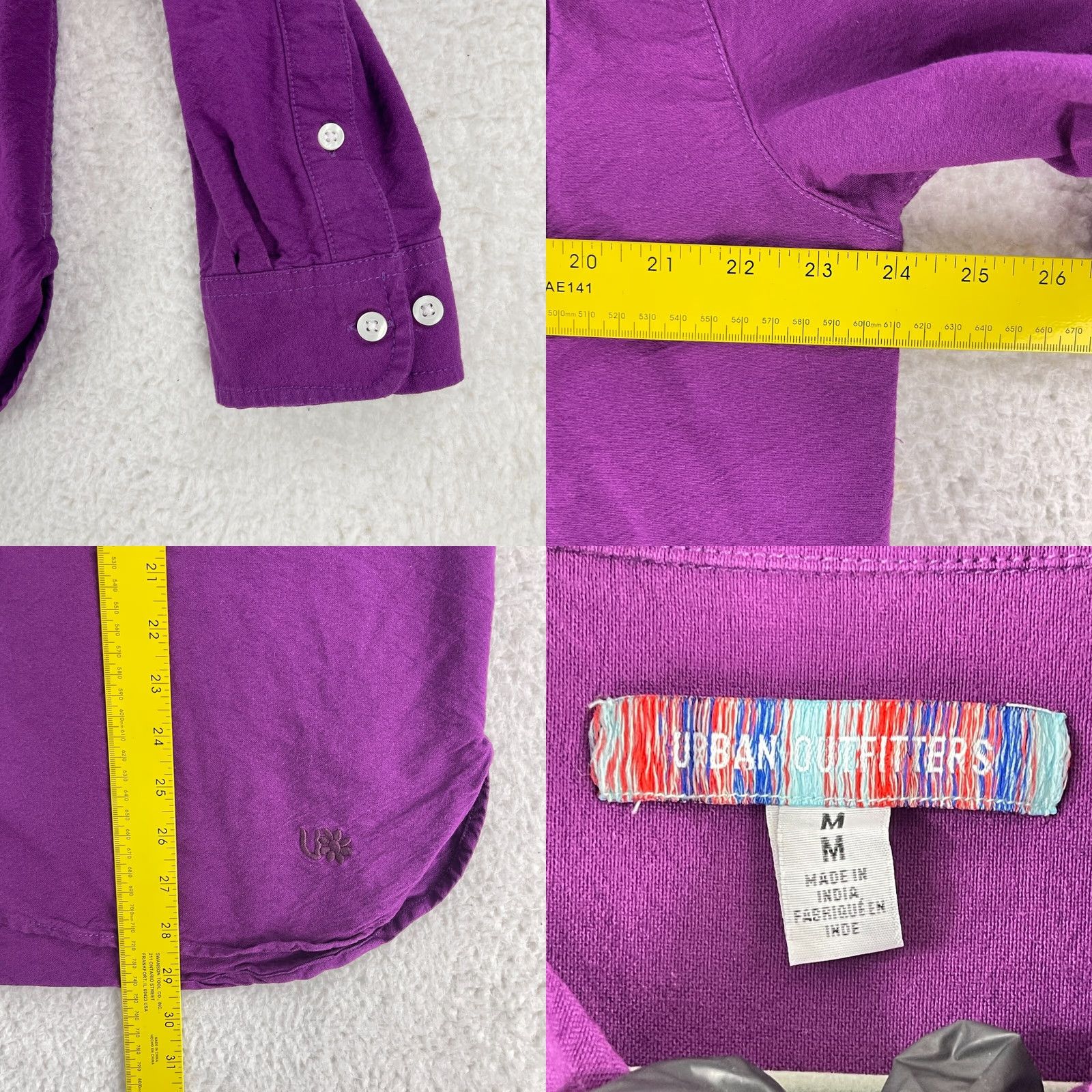 Urban Outfitters Urban Outfitters Purple Button-Down Shirt Mens Medium Long Sleeve 100% Cotton Size US M / EU 48-50 / 2 - 8 Thumbnail