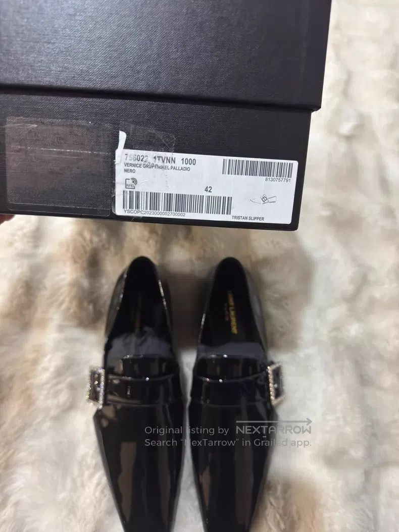 Saint Laurent Paris Saint Laurent Paris Crystal Buckle Loafers Leather Shoes Size US 9 / EU 42 - 8 Thumbnail