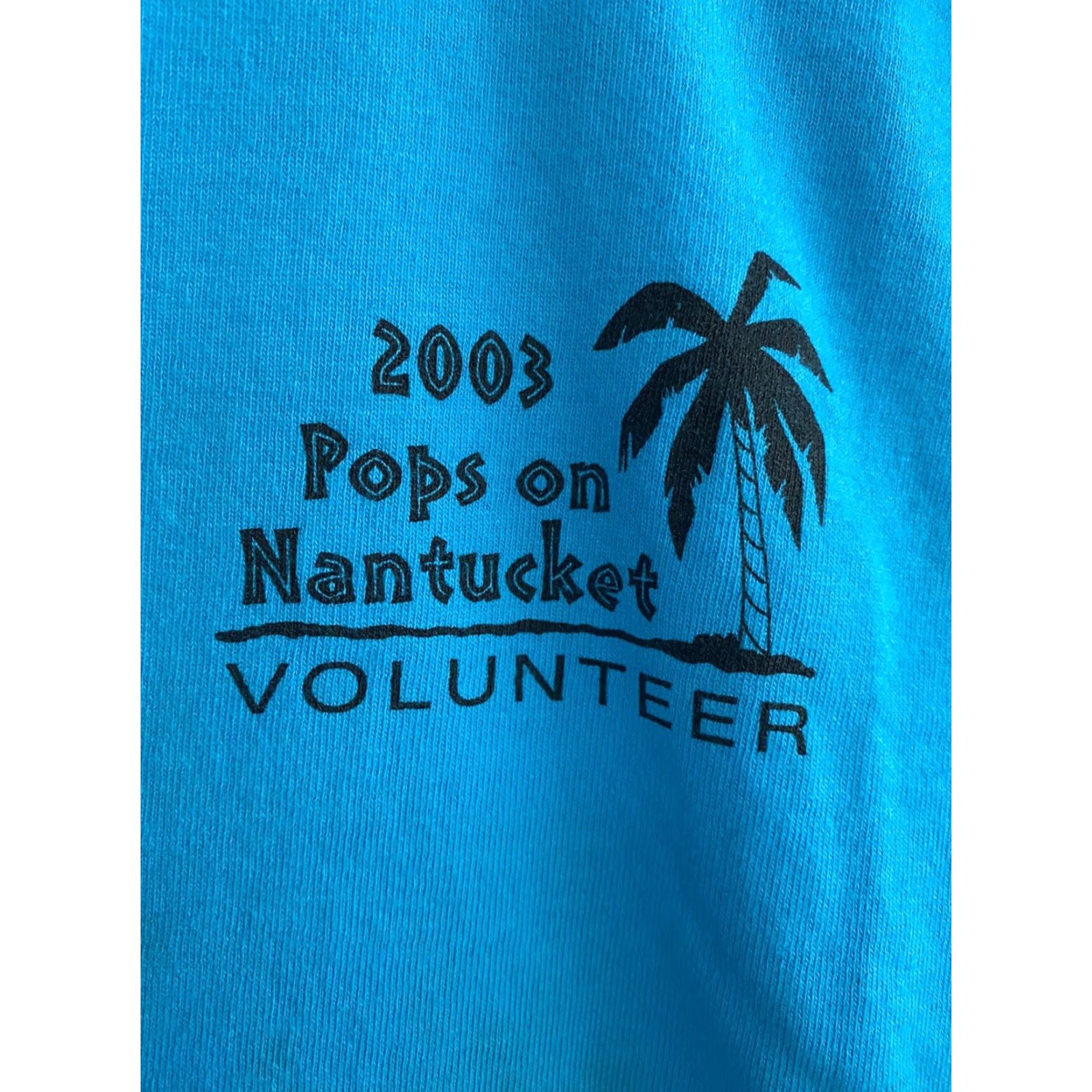 Anvil VINTAGE 2003 Pops On Nantucket Volunteer Shirt Teal Blue XL Boston Concert T-Shirt Men Short Sleeve Crew Neck Cotton Size US XL / EU 56 / 4 - 3 Thumbnail