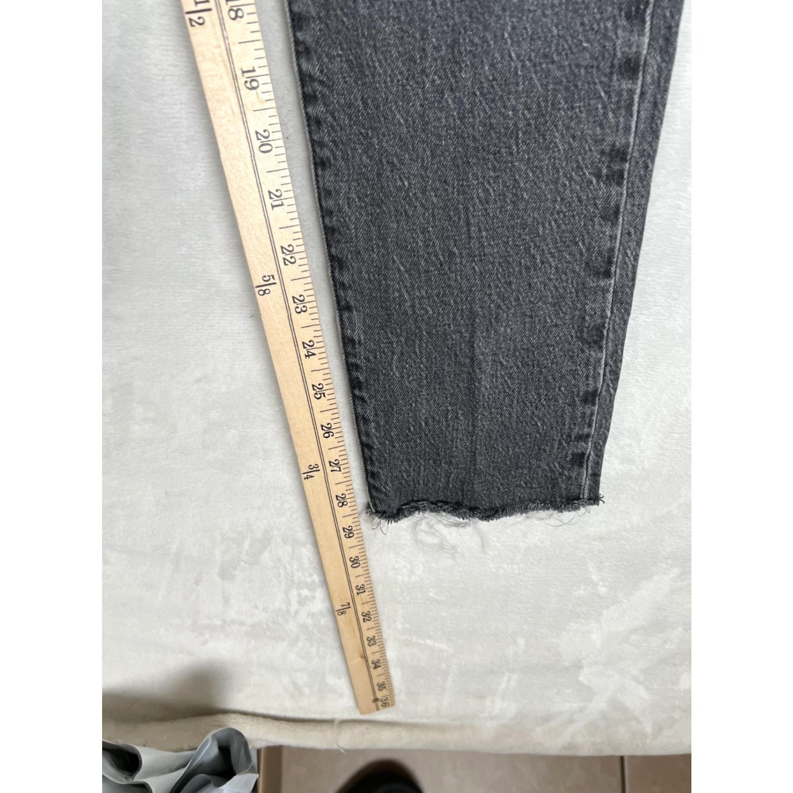 Levi's Levi's 501 Skinny Jeans Womens 27x28 Gray High Rise Raw Hem Stretch Denim Size 27" / US 4 / IT 40 - 3 Thumbnail