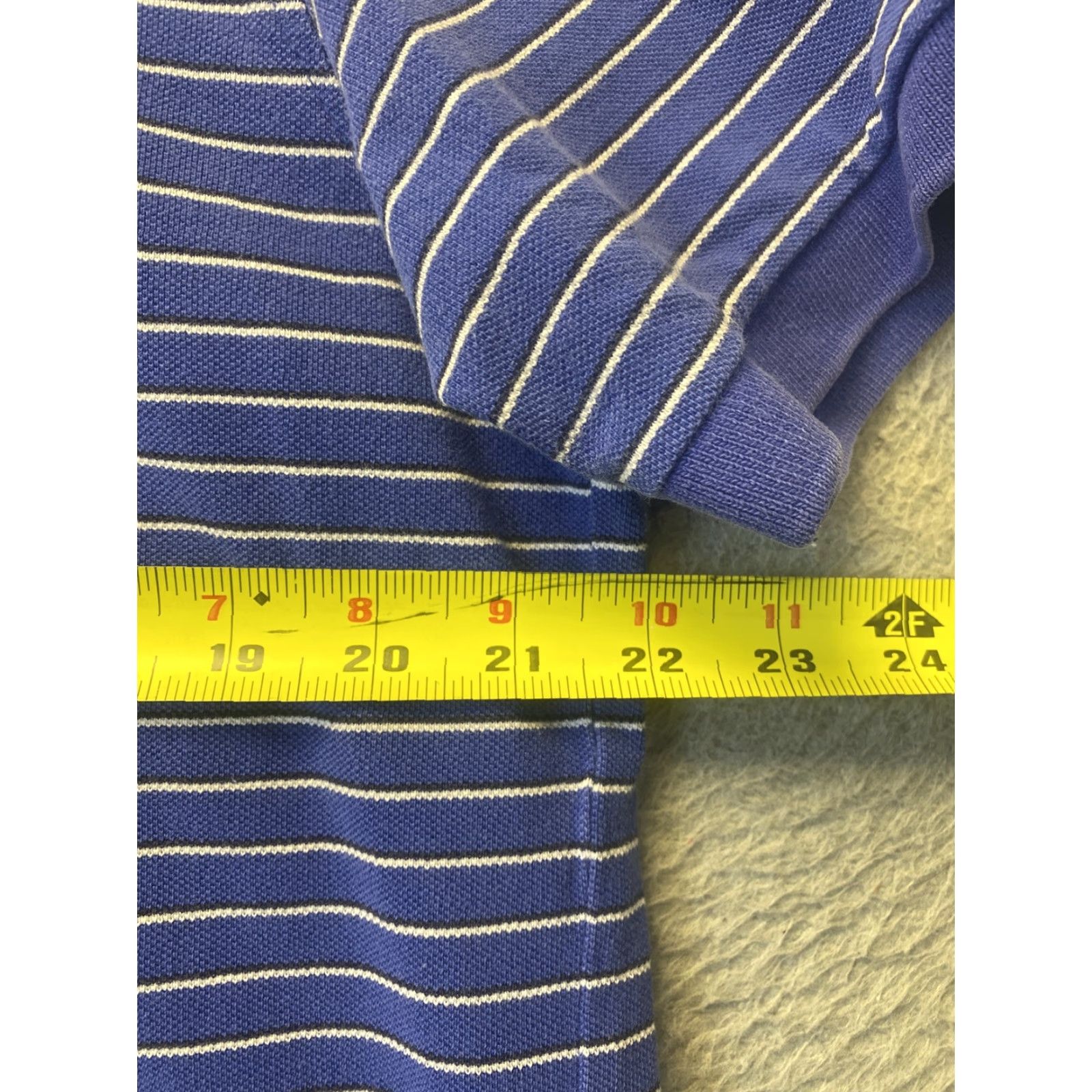 Izod IZOD Polo Shirt Mens Large Blue Stripe Short Sleeve/105-27 Size US L / EU 52-54 / 3 - 6 Thumbnail