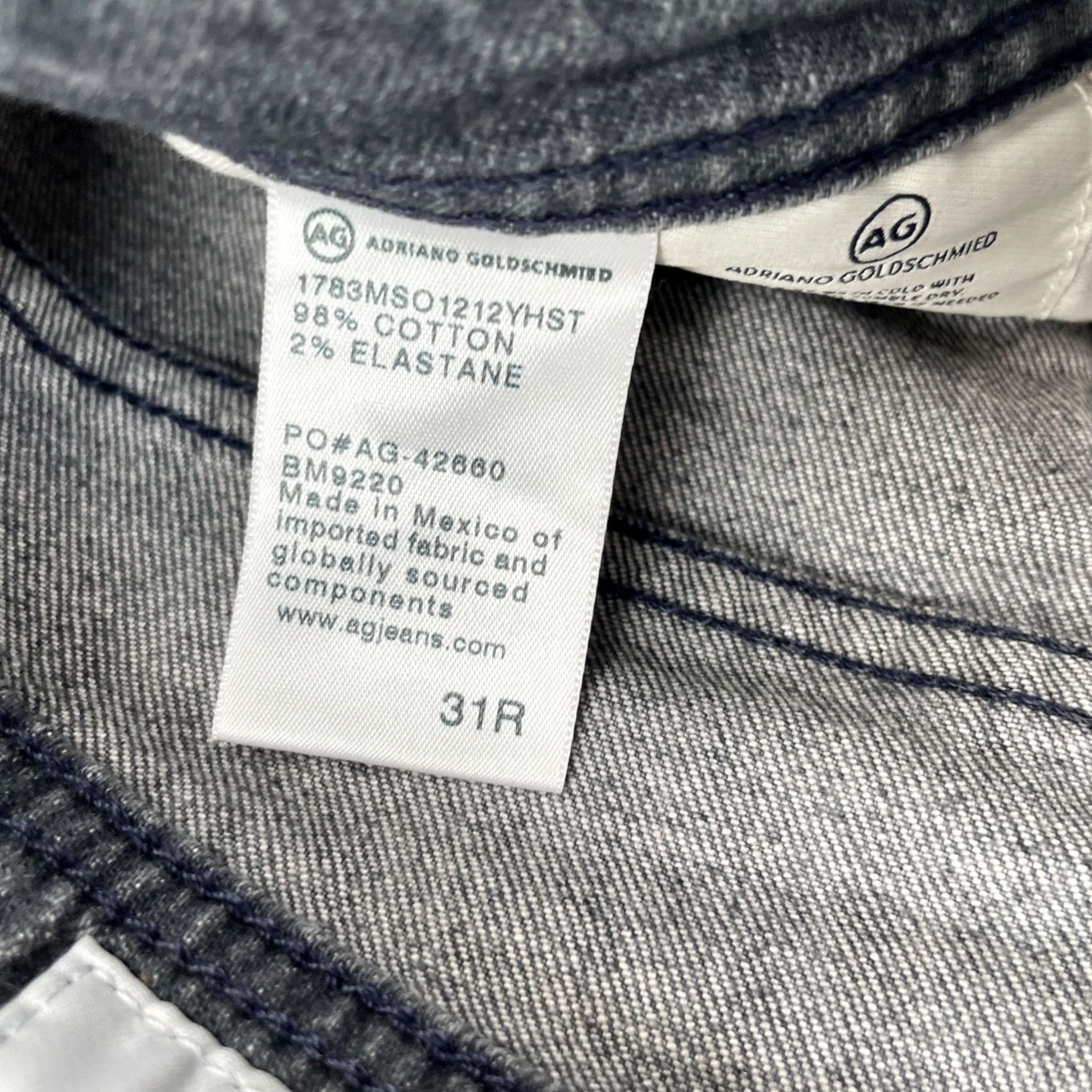 Vintage AG Adriano Goldschmied Jeans Mens 31R Gray The Tellis Modern Slim Straight Leg Shirt? Size US 31 - 5 Thumbnail