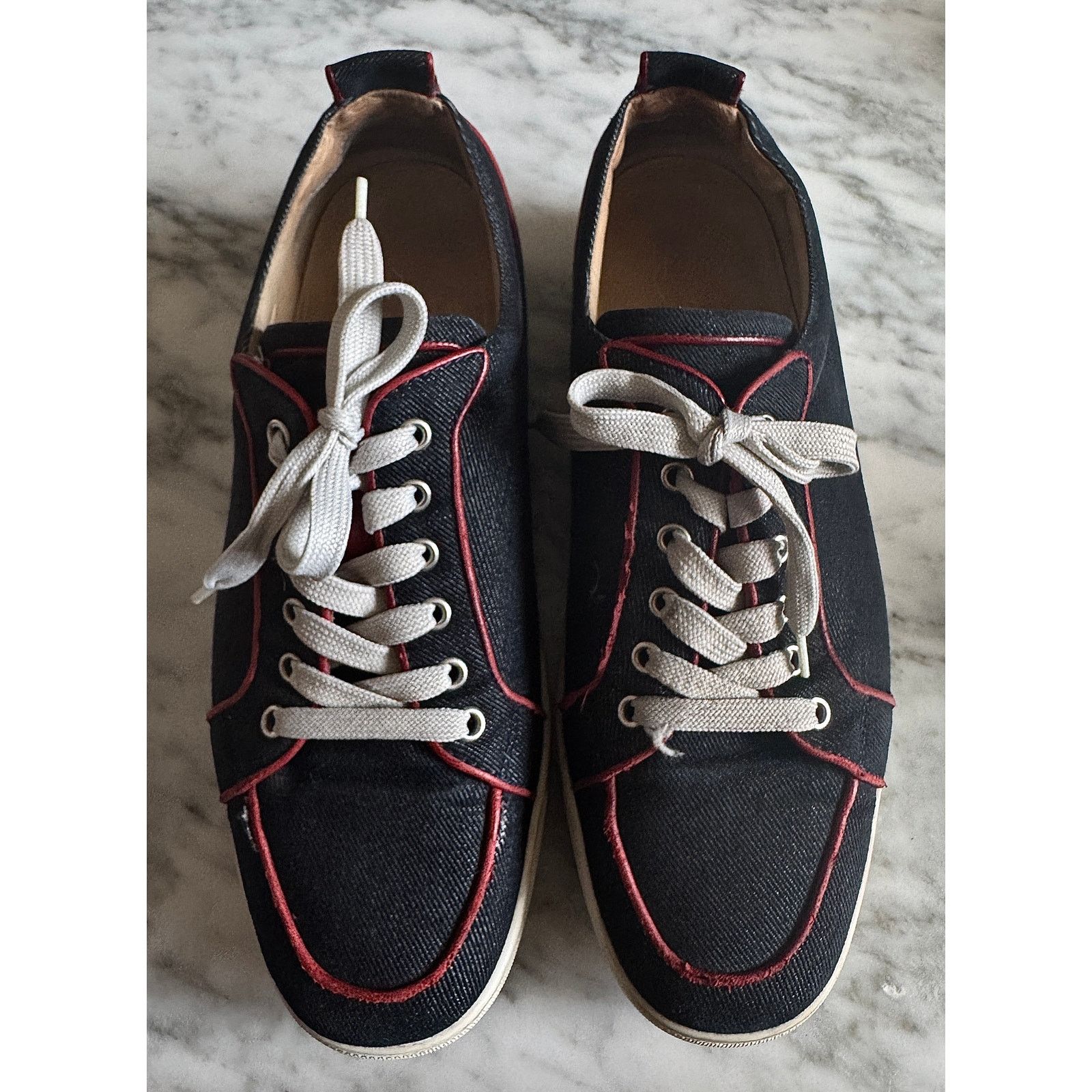 Christian Louboutin Christian Louboutin Denim Printed Sneakers Size US 11.5 / EU 44-45 - 1 Thumbnail