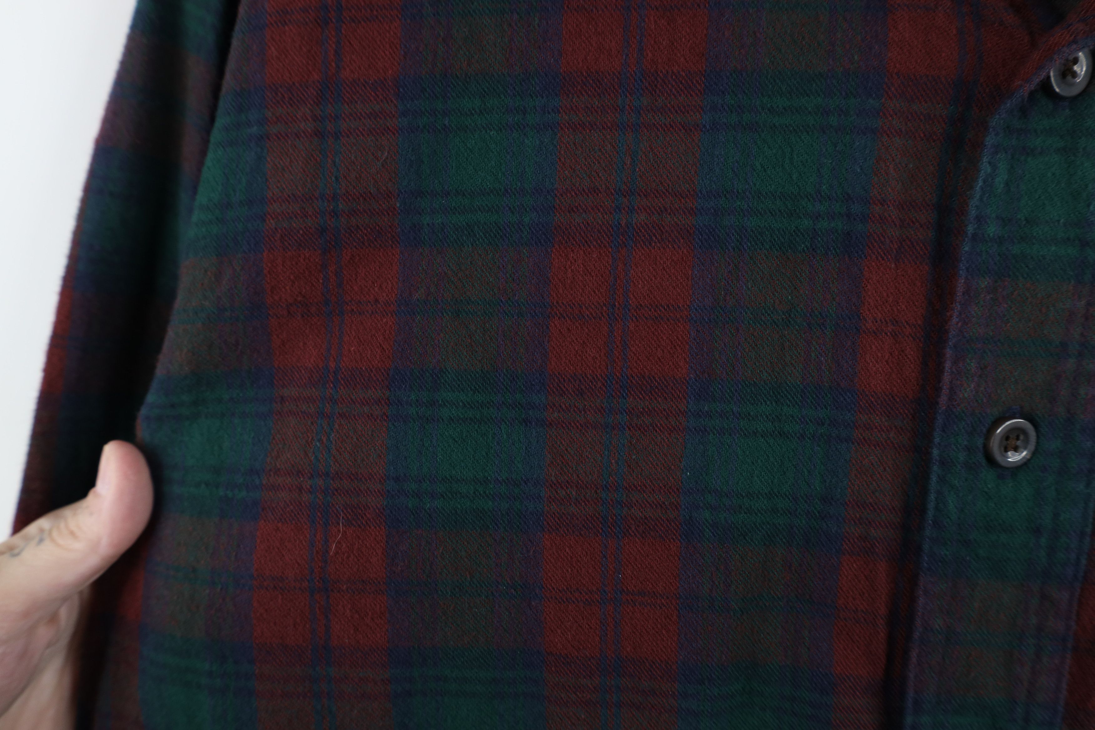 L.L. Bean Vintage 90s LL Bean Flannel Collared Button Down Shirt Plaid Size US L / EU 52-54 / 3 - 6 Thumbnail