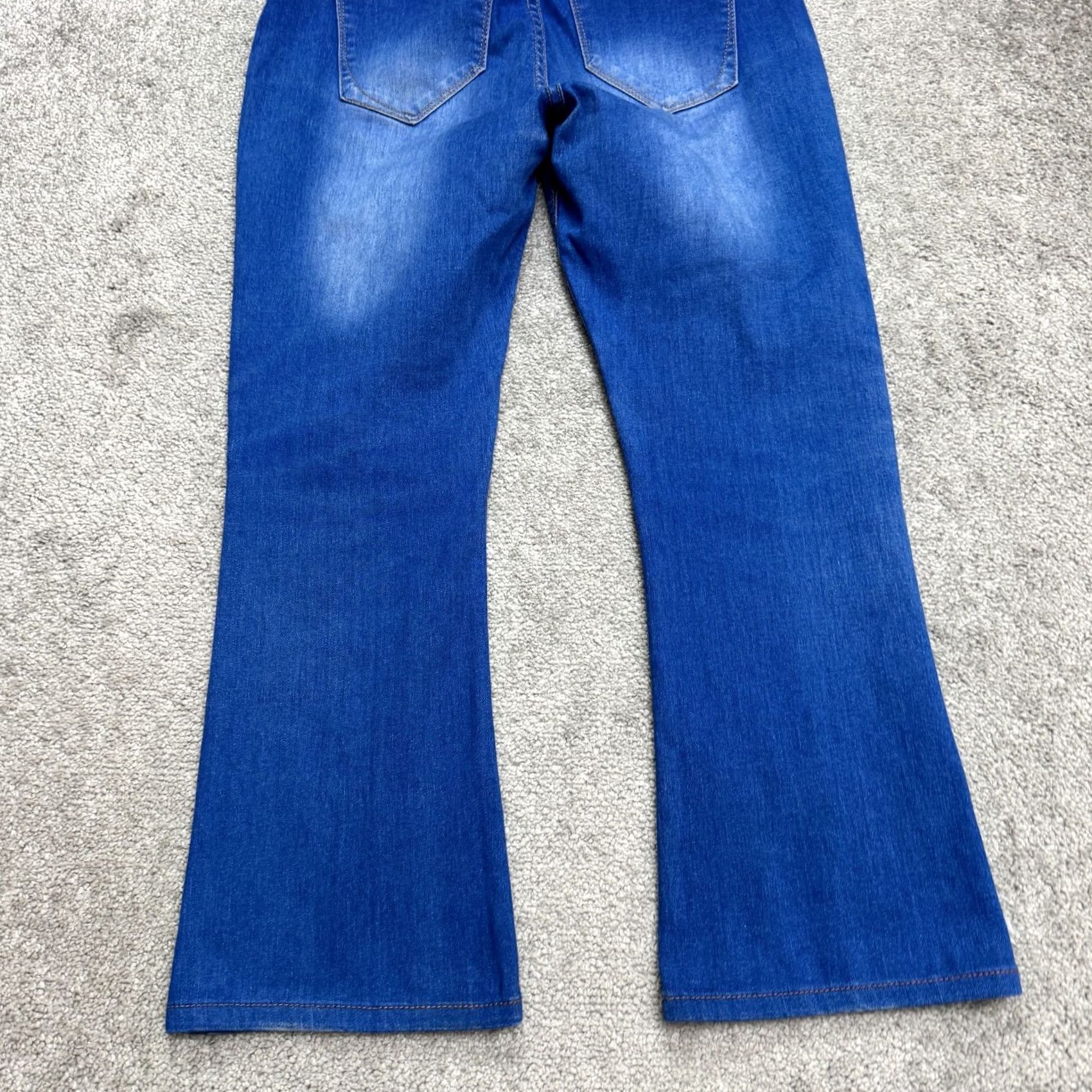 Vintage Vince Blue Co High Rise Bootcut Denim Jeans Juniors 9 Whiskered Casual Stretch Boys? Size 30" / US 8 / IT 44 - 3 Thumbnail