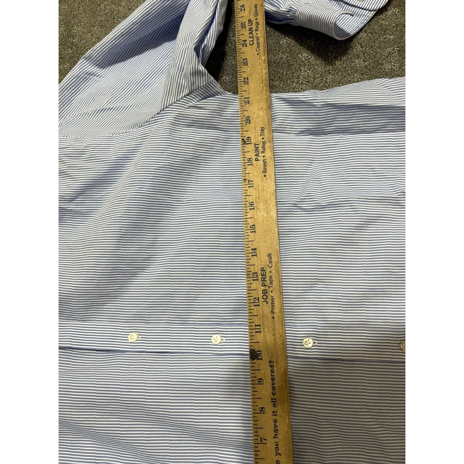 Tommy Hilfiger Tommy Hilfiger Slim Fit Blue Striped Long Sleeve Button-Down Shirt 17.5 Men's Size US XL / EU 56 / 4 - 4 Thumbnail