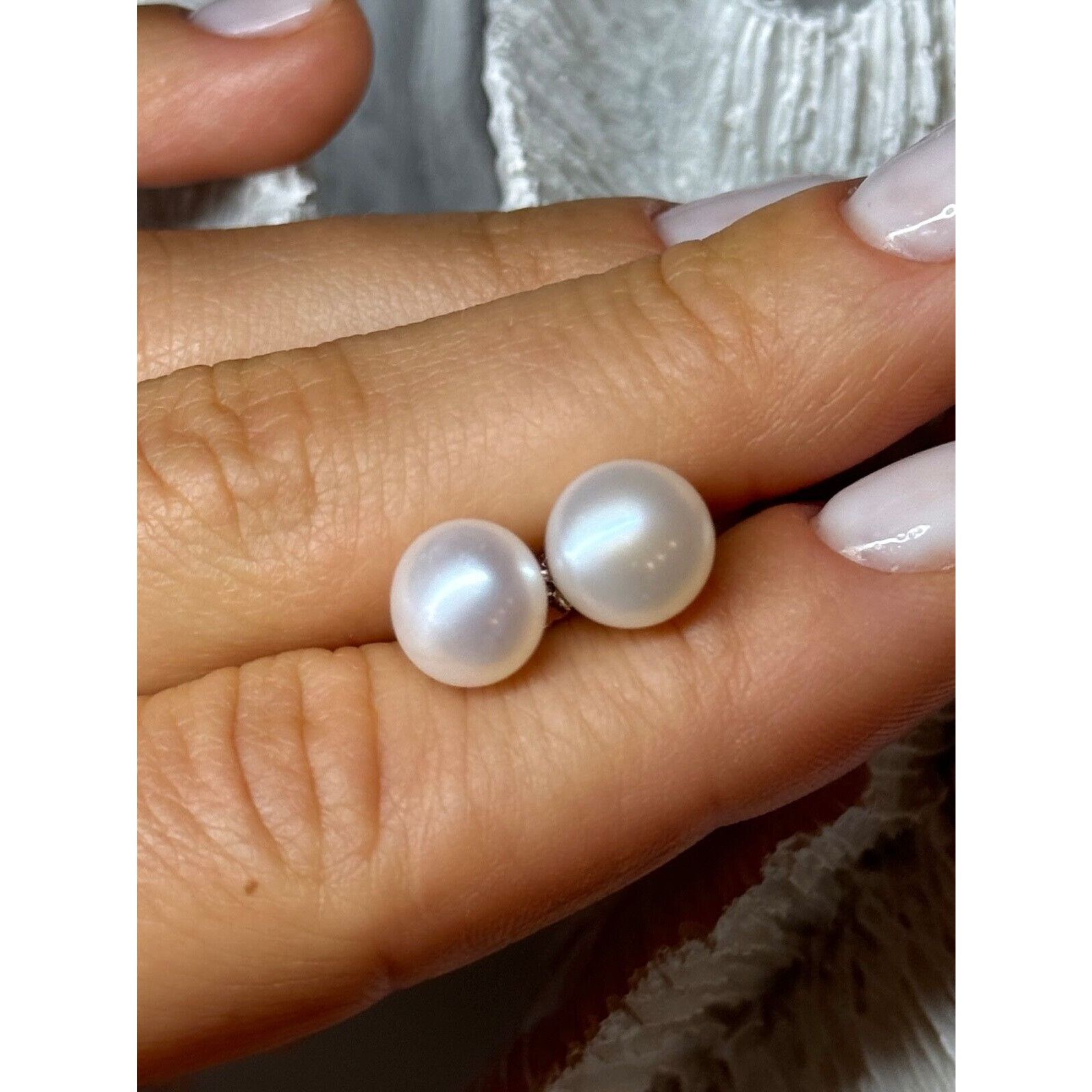 Jewelry 925 STERLING SILVER FRESH WATER PEARL EARRINGS LENGTH 0.35 Size ONE SIZE - 7 Thumbnail
