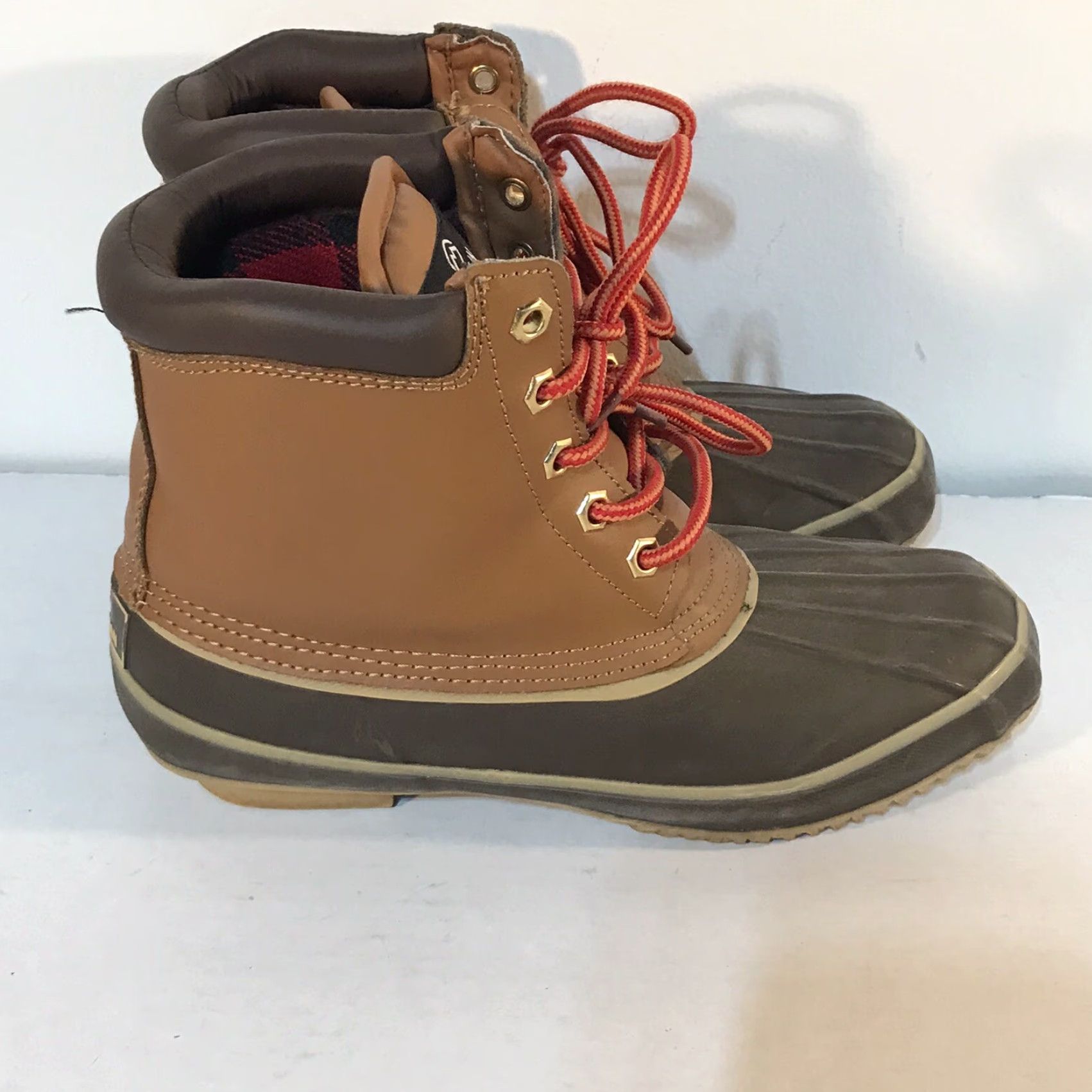 Vintage Magellan Outdoors Women’s Snow Boots Size 8 Leather Upper Insulated Casual Travel Winter Fall Brown/Cognac Size US 8 / IT 38 - 5 Thumbnail