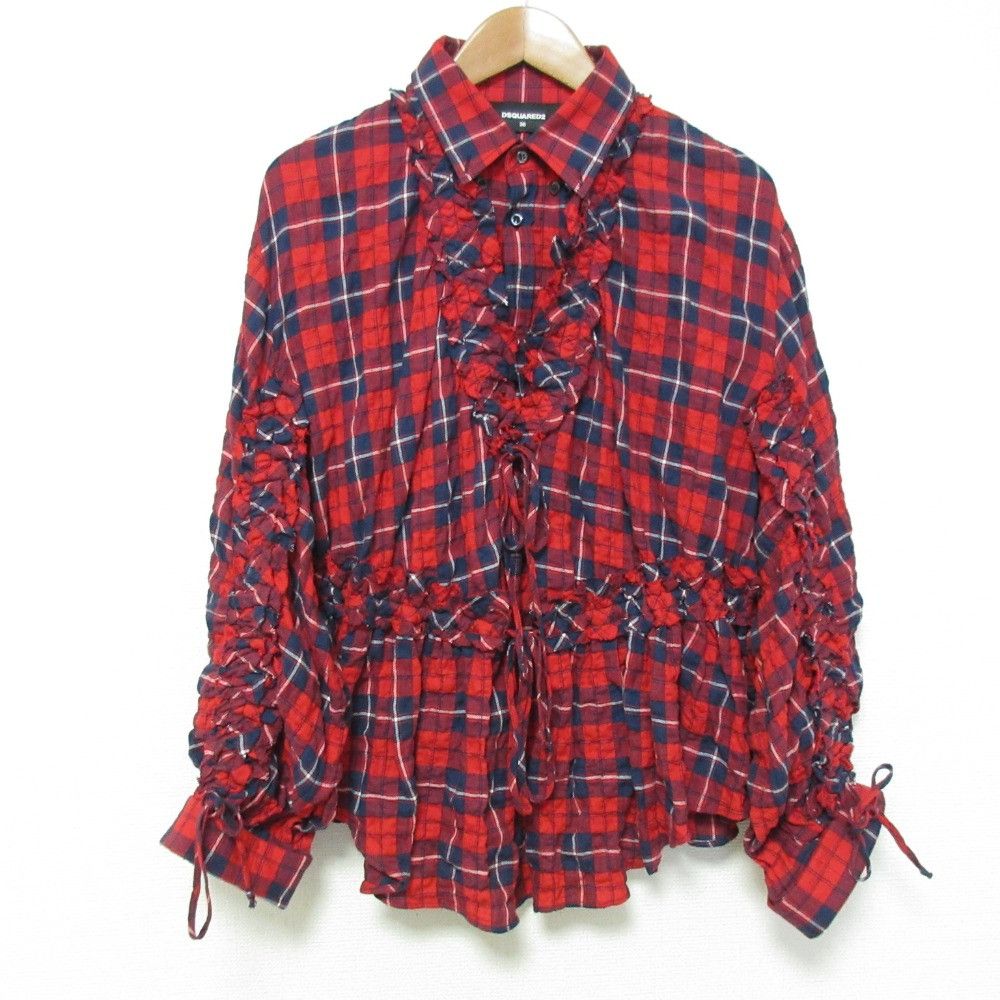 Other Other Dsquared2 Frill Check Peplum Blouse Others Tops DUTY FREE for USA Size ONE SIZE - 1 Thumbnail