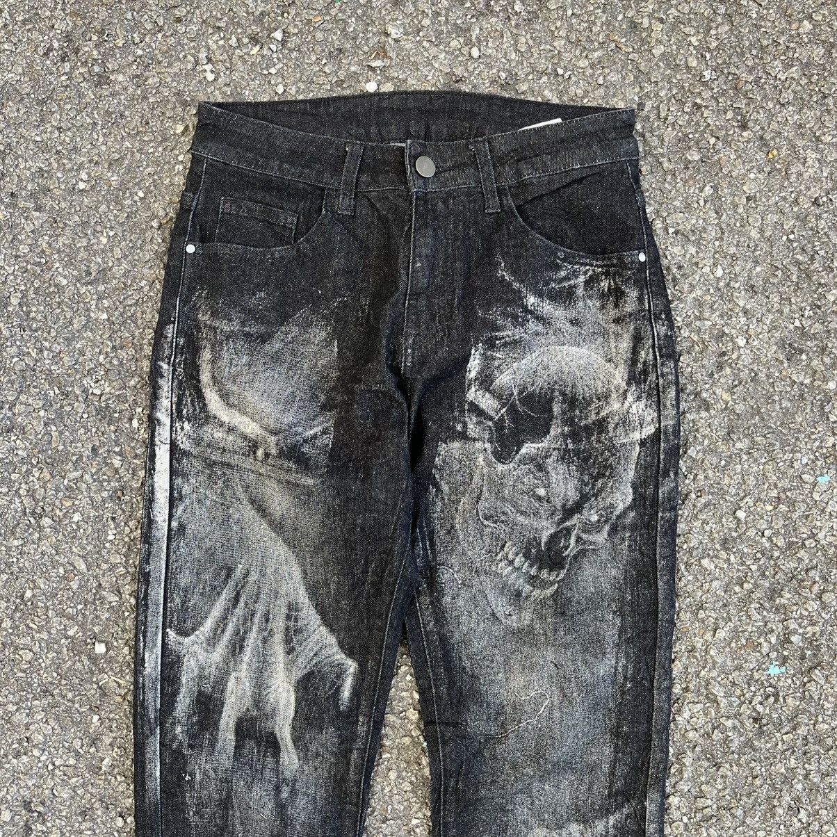 Hysteric Glamour Black Slim Fit Skinny Skull Scream Ghost Skeleton Jeans Size US 28 / EU 44 - 3 Thumbnail