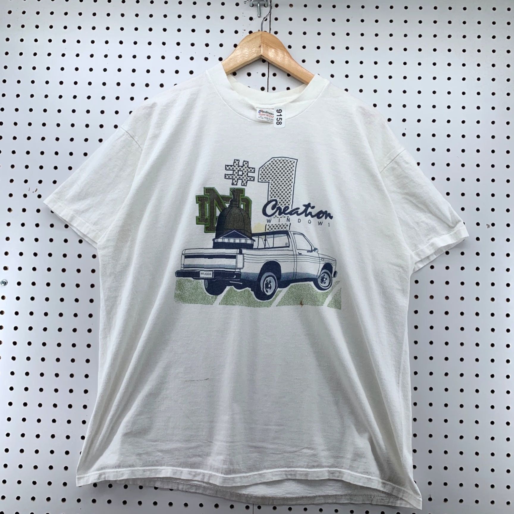 Vintage Vintage Notre Dame White T-Shirt - Stedman, 80s, Large, Mens, Short Sleeve, Crew Neck, Single Stitch, Logo, University Spirit Size US L / EU 52-54 / 3 - 2 Thumbnail